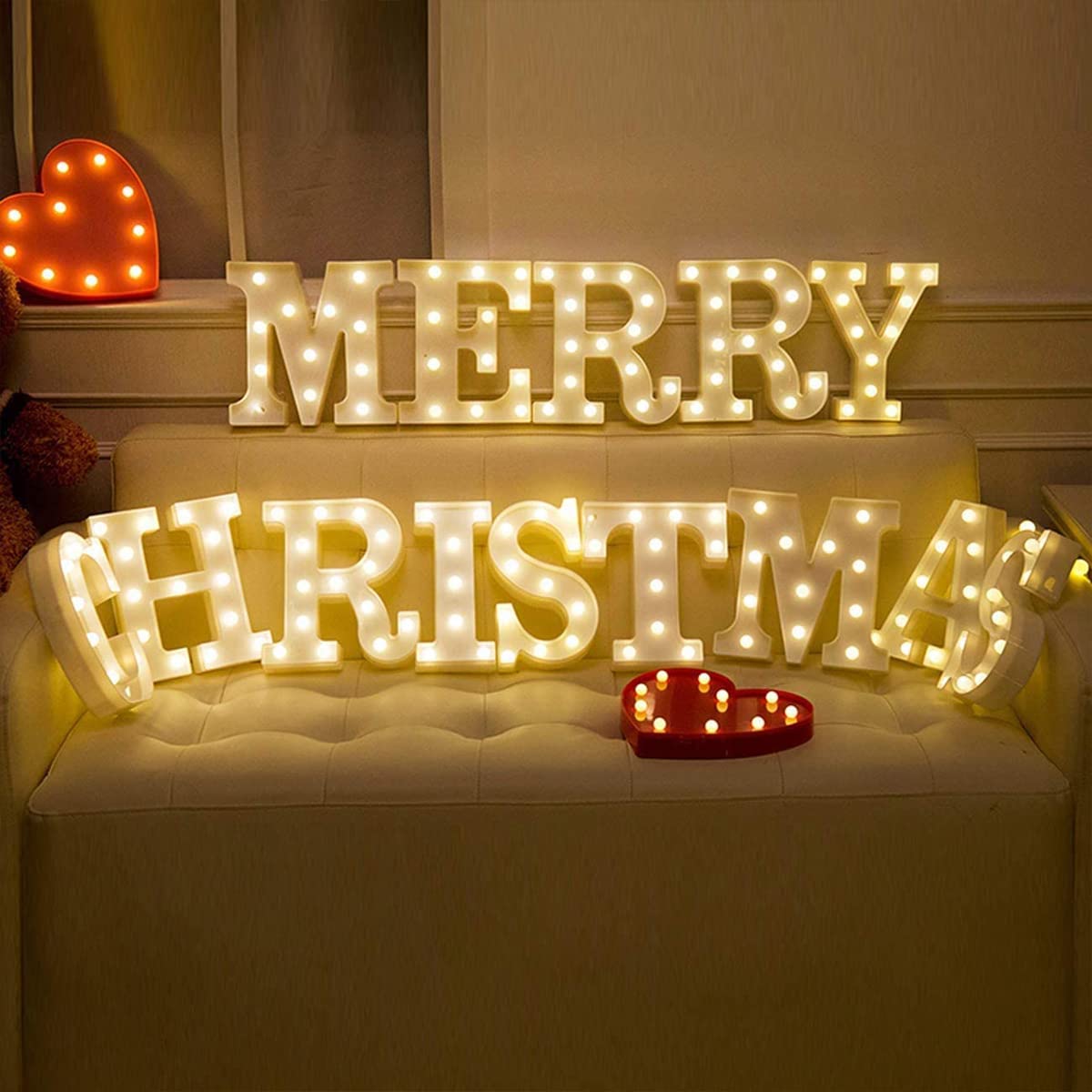 Laerjin Marquee LED Light Up Letters & Numbers - Decorative Wedding Birthday Christmas Party Sign for Home Bar Night Light - Perfect for Wedding Backdrops, Birthday Decor, and Holiday Lighting