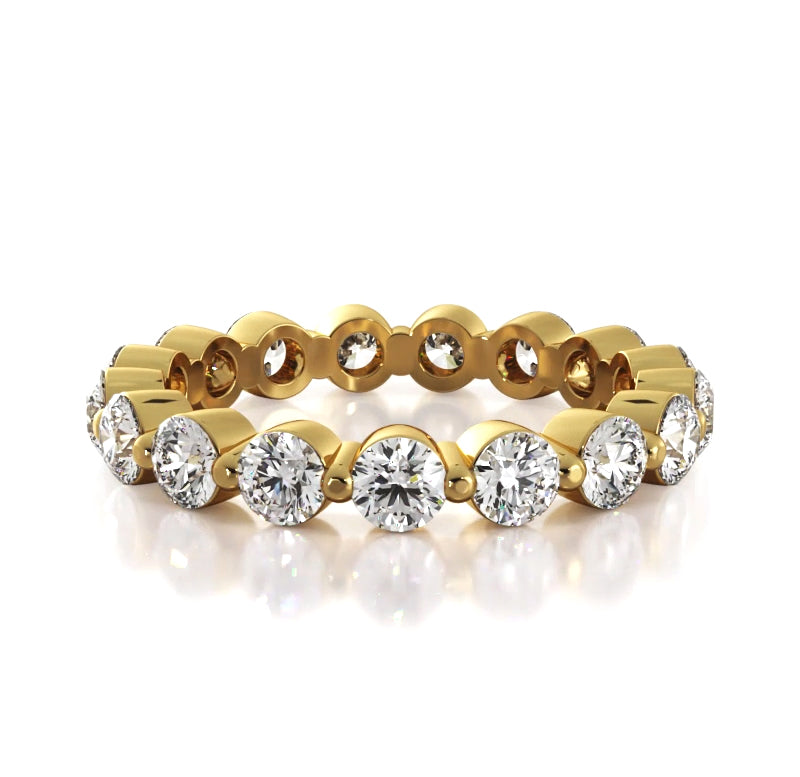 1.79 Carat Round Diamond Eternity Wedding Band - 14K White Gold Bridal Ring for Women - Perfect for Engagement, Anniversary & Special Occasion Gifts