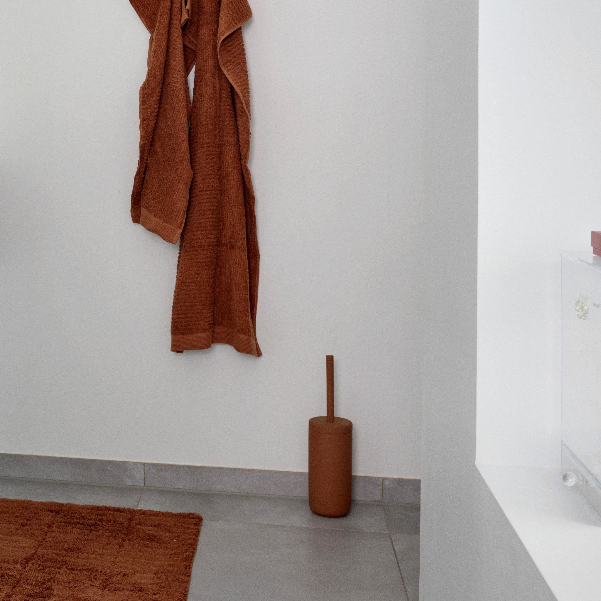 ZONE DENMARK Ume Toilet Brush in Terracotta - Modern Bathroom Cleaning Tool for Hygienic Home