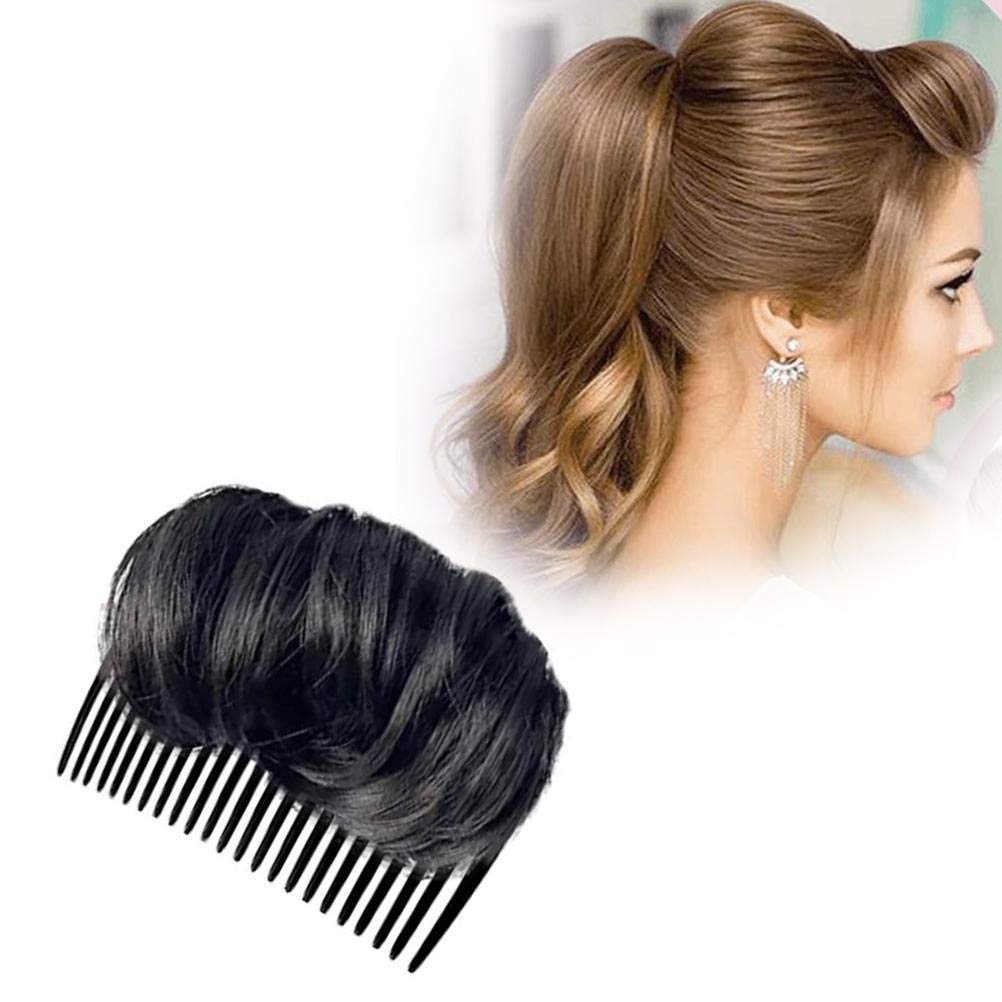 1Pcs Hair Bump Up Combs Clips - Volumizing Hair Styling Tool for Women, Dark Brown Bun Maker & Hair Insert Accessory - Perfect for Updos, Ponytails & Everyday Hairstyles