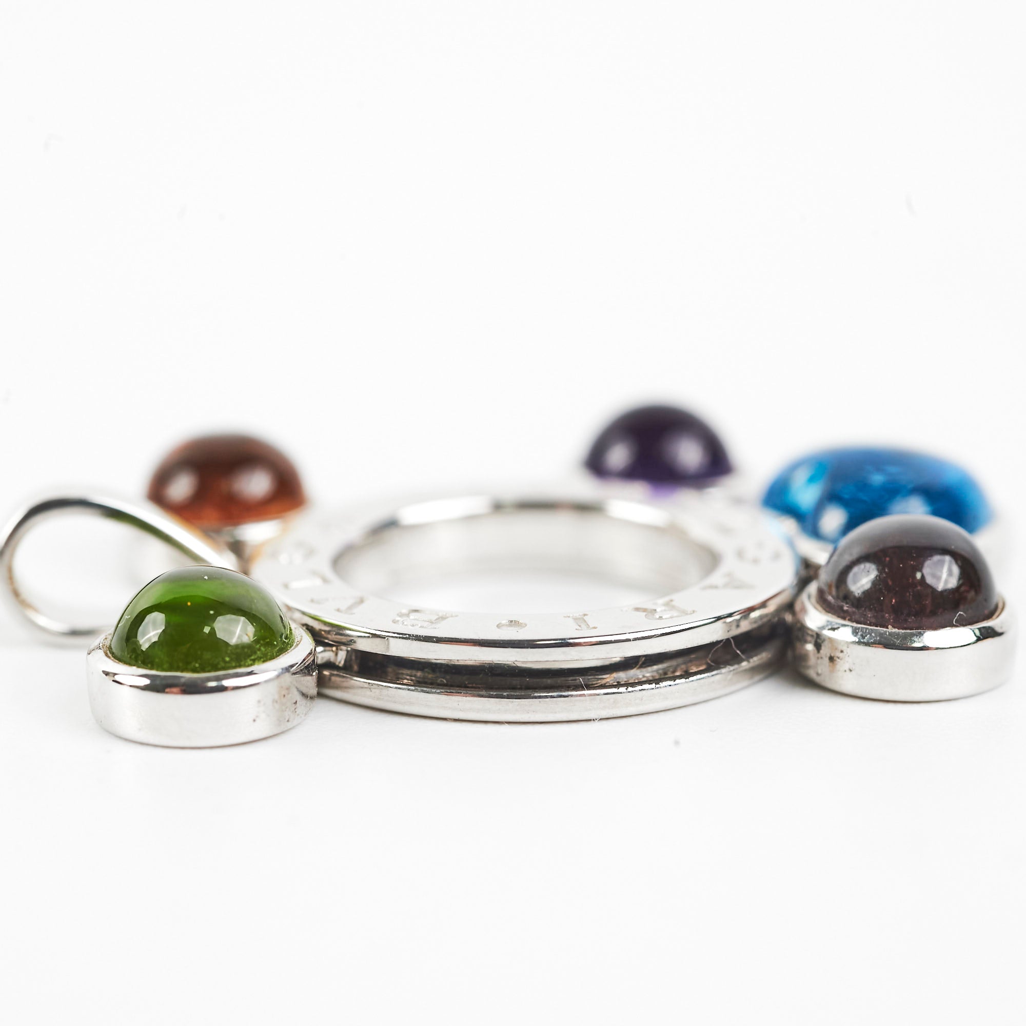 Bvlgari Allegra 18k White Gold Pendant with Multicolor Gemstones - Elegant Jewelry for Women, Perfect for Parties, Weddings & Special Occasions