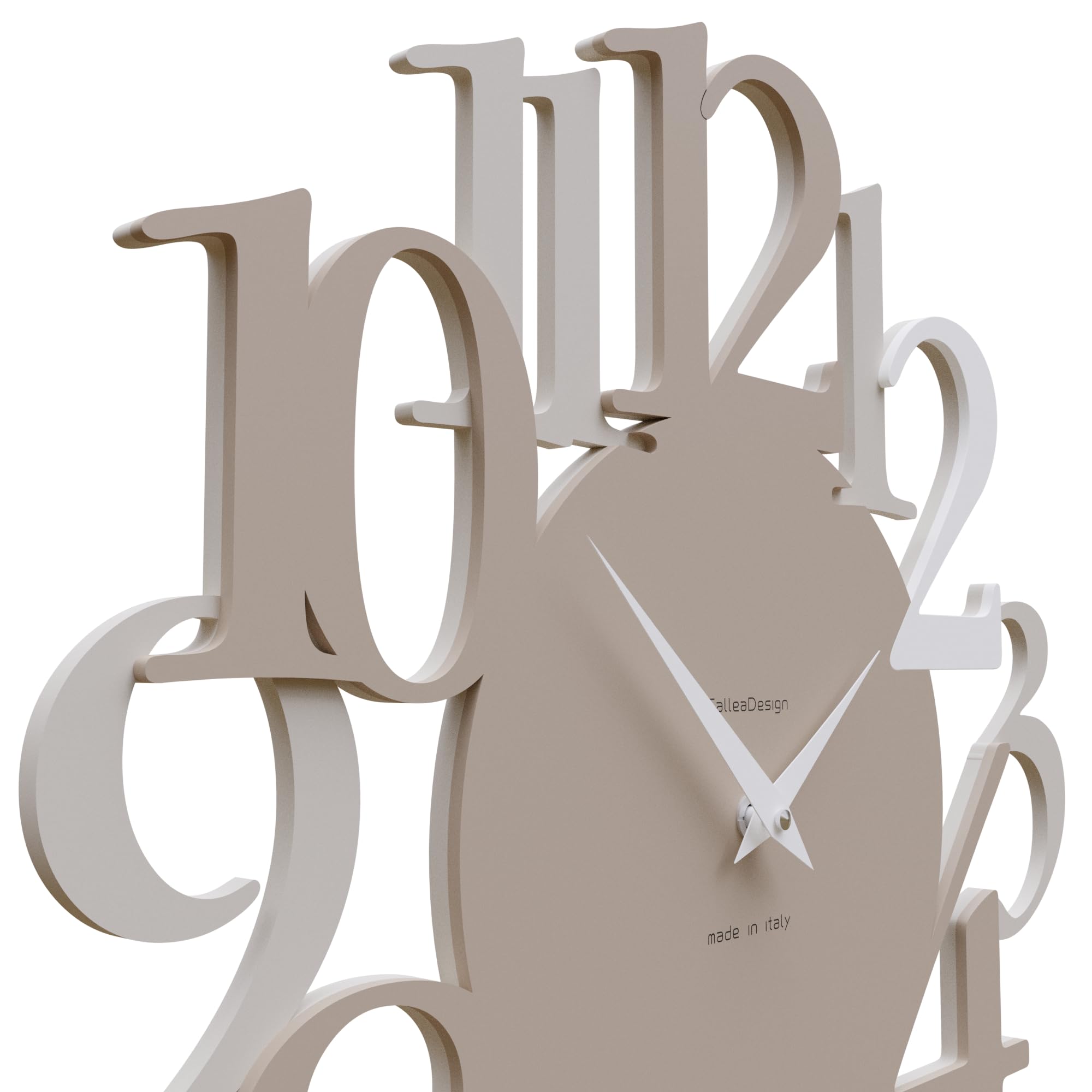 CalleaDesign 17.7 Inch Modern Wall Clock - Rustic Brown (Russell Caffelatte) for Living Room, Bedroom, Office & Home Decor