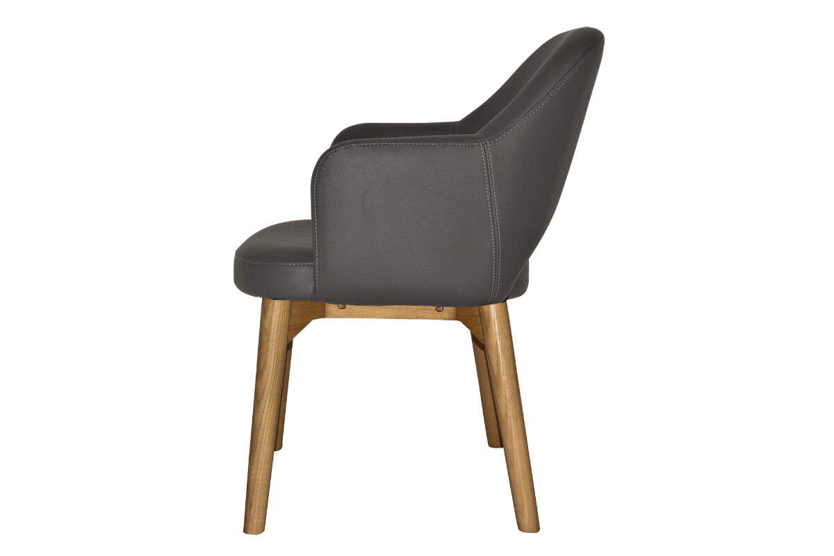 EZ Hospitality Cairo Indoor Armchair with Light Oak Timber Base - 4-Leg Modern Dining Chair for Living Room, Bedroom & Office