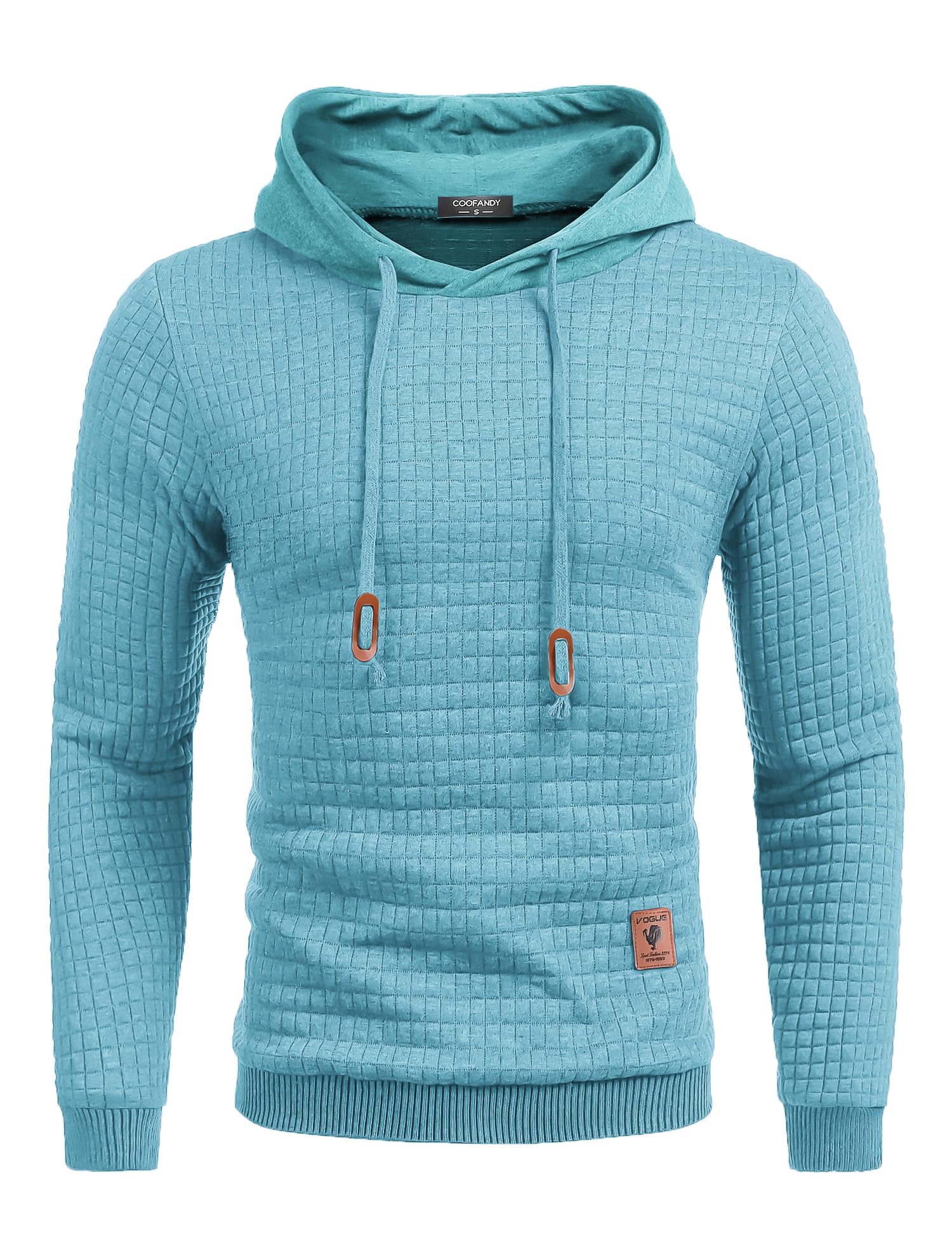 COOFANDY Men's Casual Hooded Sweatshirt - Long Sleeve Waffle Knit Pullover Hoodie with Drawstring | Perfect for Fall Layering, Streetwear & Outdoor Activities