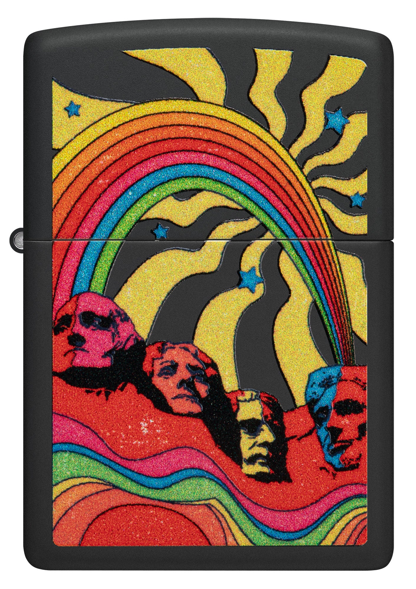 Vintage Hippie Style Mt Rushmore Graphic T-Shirt - Retro South Dakota Travel Souvenir & Casual Wear for Music Festivals & Road Trips