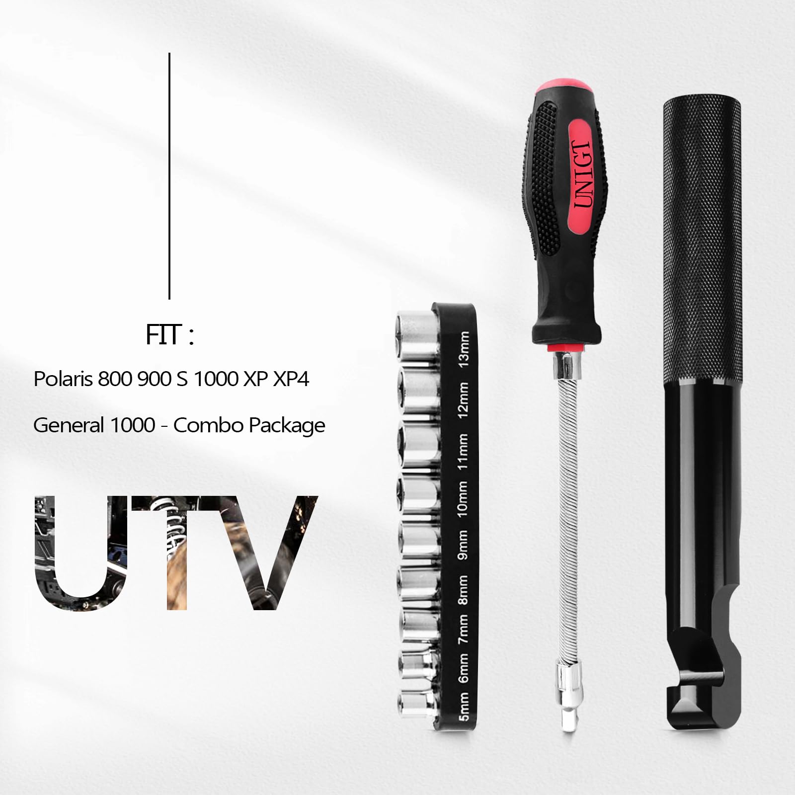 Polaris 800 900 S 1000 XP XP4 General 1000 Belt Changing Tool Kit with Clutch Cover Remover - Essential ATV/UTV Maintenance Combo for Snowmobile & Off-Road Vehicle Repair