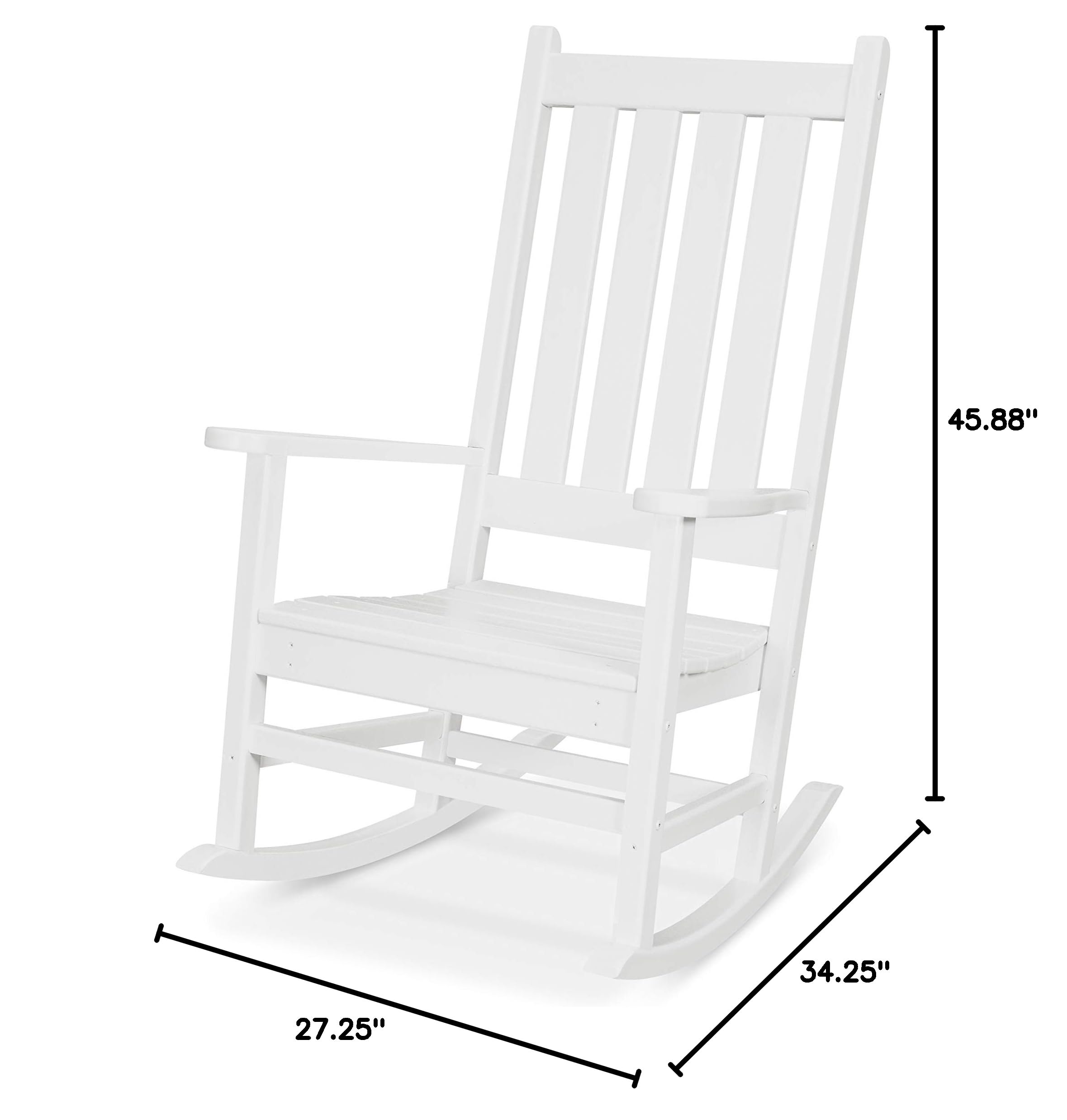 Trex Outdoor Furniture™ Cape Cod Rocker - Classic White Adirondack Chair for Patio, Garden & Backyard Relaxation