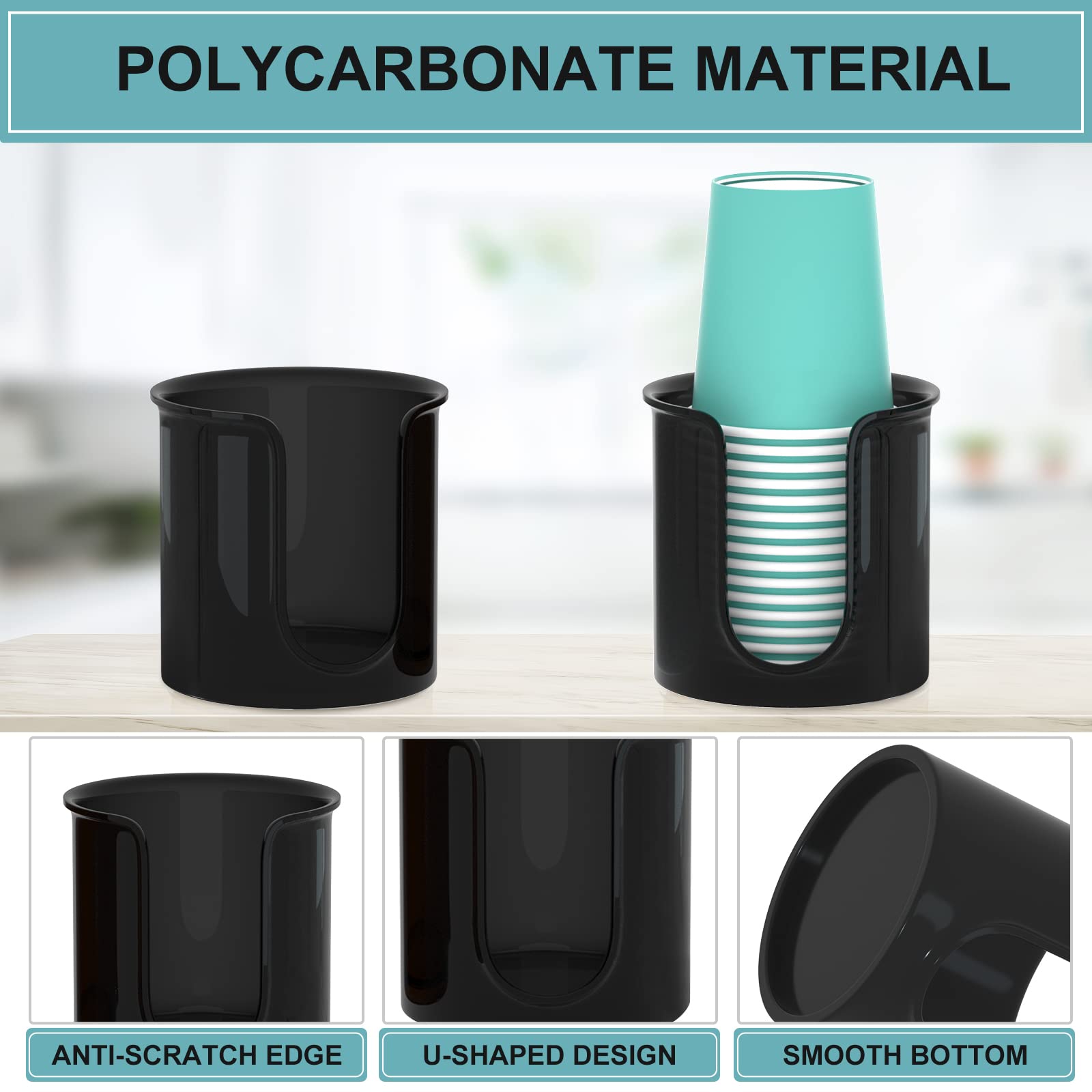 2-Pack Black 3 oz Bathroom Cup Holder - Small Paper Cup Dispenser for Mouthwash & Vanity Countertop Organization - Perfect for Bathroom, Salon, Hotel & Home Use - Ideal for Oral Rinse, Dental Care & Guest Convenience
