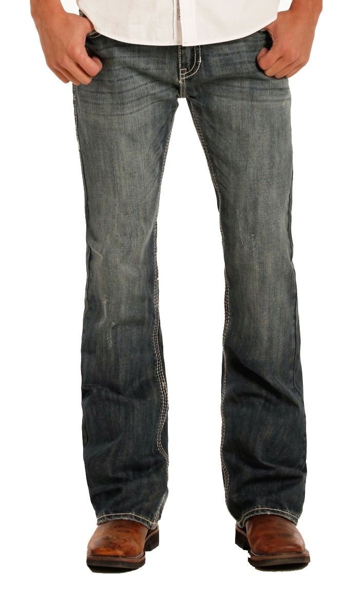 Rock and Roll Cowboy Men's Straight Leg Jeans - Classic Denim Pants for Casual Wear & Western Style Outfits
