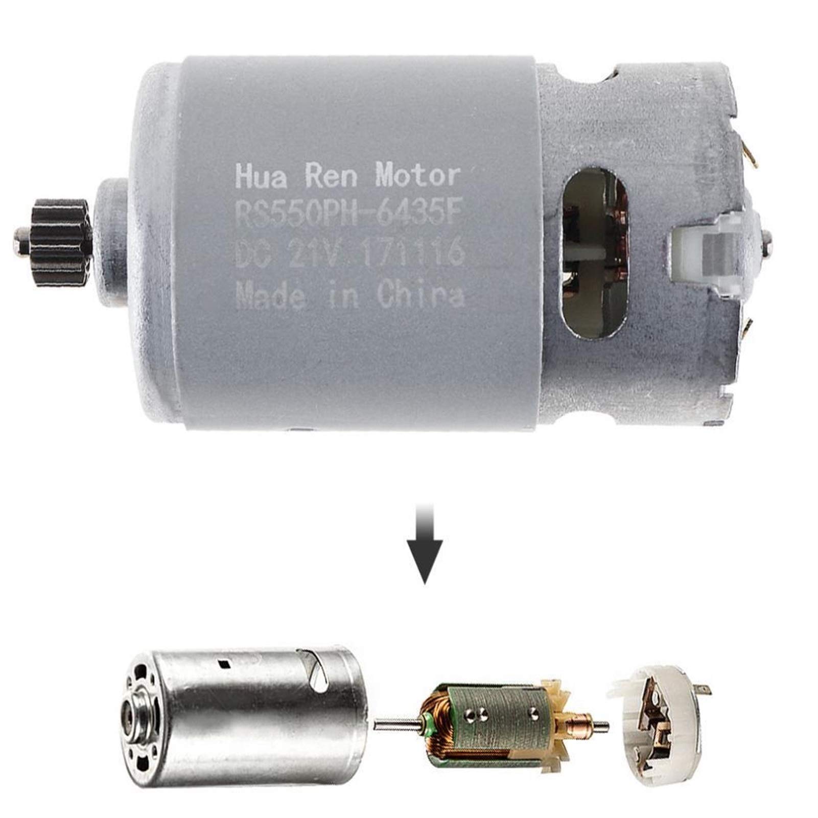12V-25V 19500 RPM High Torque DC Motor with Two-Speed 12-Tooth Gearbox - Perfect for Electric Drills, Screwdrivers & DIY Power Tools - 21V Speed (19500 RPM) - Ideal for Home Repairs, Woodworking & Metalworking Projects