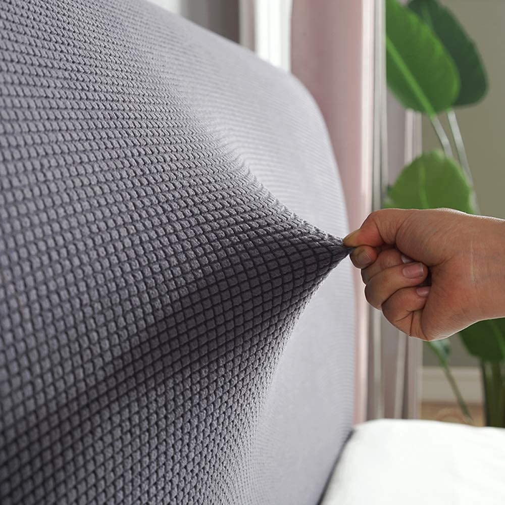 EFELIM Stretch Bed Headboard Slipcover for Queen, Full & King Size Beds - Curved Upholstered Headboard Dustproof Protector Cover (Blue, King: 190-210cm/75-82.6in) - Perfect for Bedroom Upgrade & Dust Protection