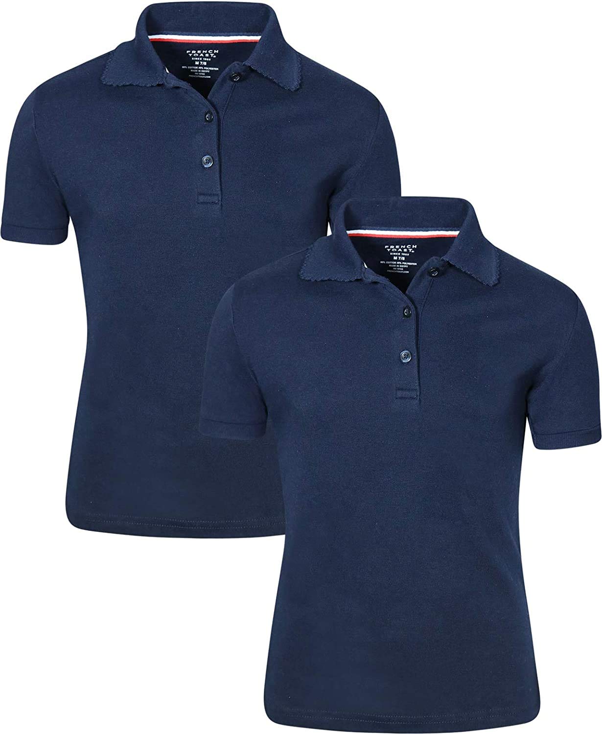 French Toast Girls' 2-Pack Short Sleeve Polo Shirts - School Uniform Tops for Kids - Perfect for Class, Playdates & Dress-Up Days