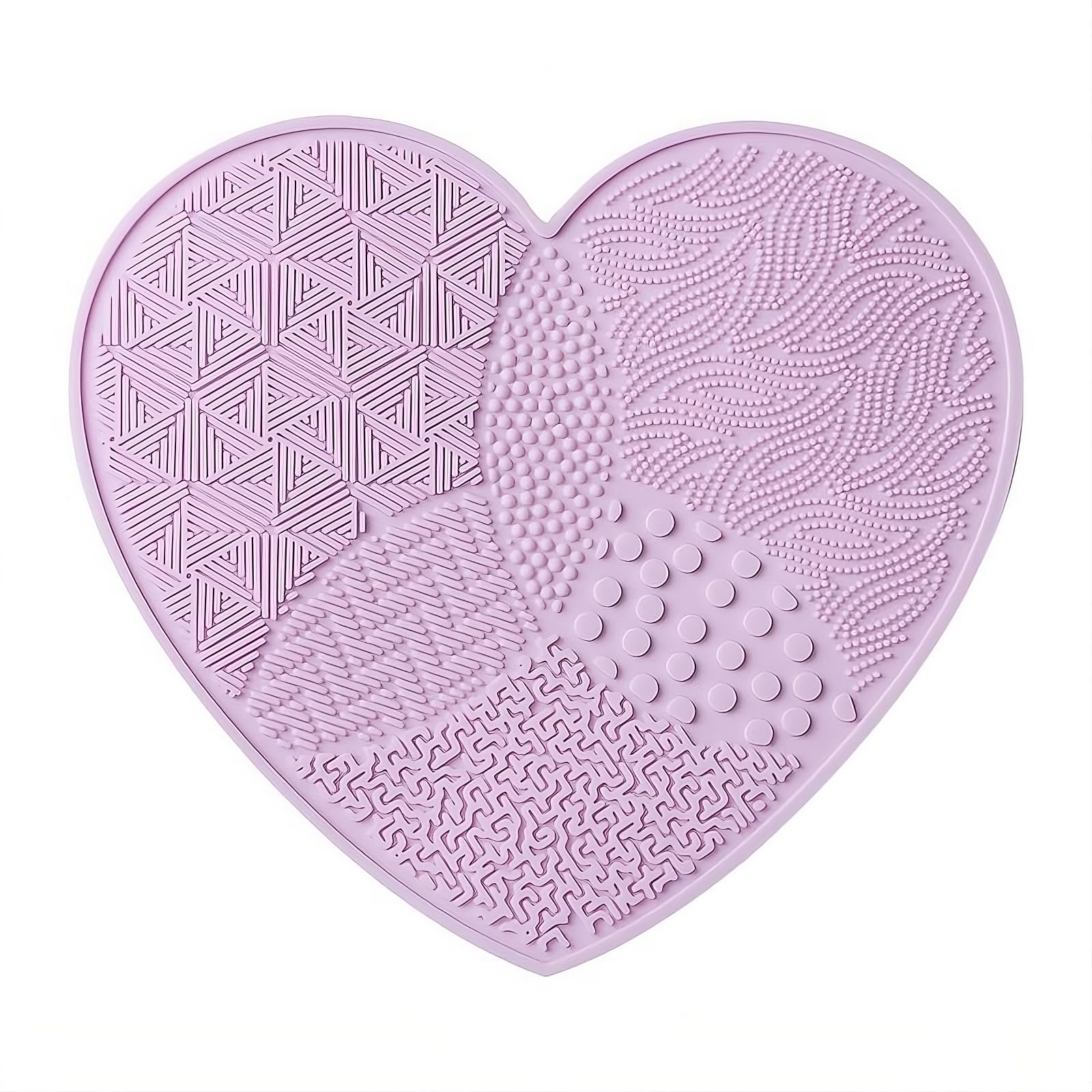 Heart Shaped Portable Makeup Brush Cleaning Pad with Suction Cup | Silicone Brush Cleaner Mat for Quick & Easy Cleaning | Travel-Friendly Beauty Tool | Perfect for Home, Salon & Travel Use (1pc, Random Color)