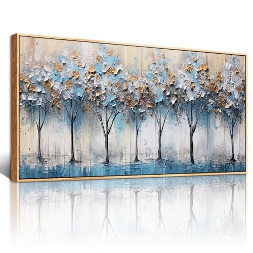Abstract Trees Painting Wood Framed