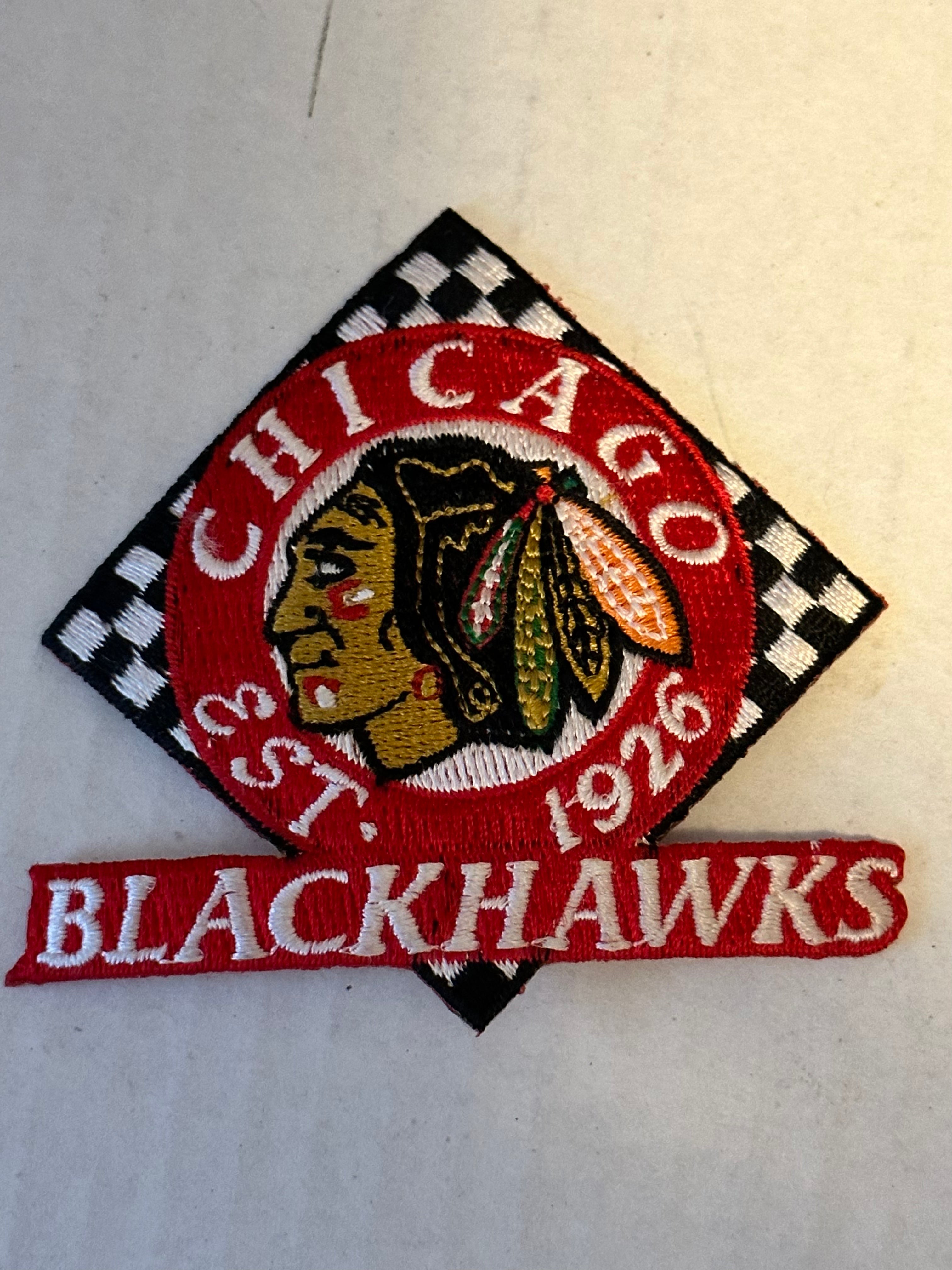 Vintage Chicago Blackhawks Hockey Patch 1980s - NHL Team Logo Embroidered Iron-On Badge for Jackets, Hats & Bags - Perfect for Sports Fans & Collectors