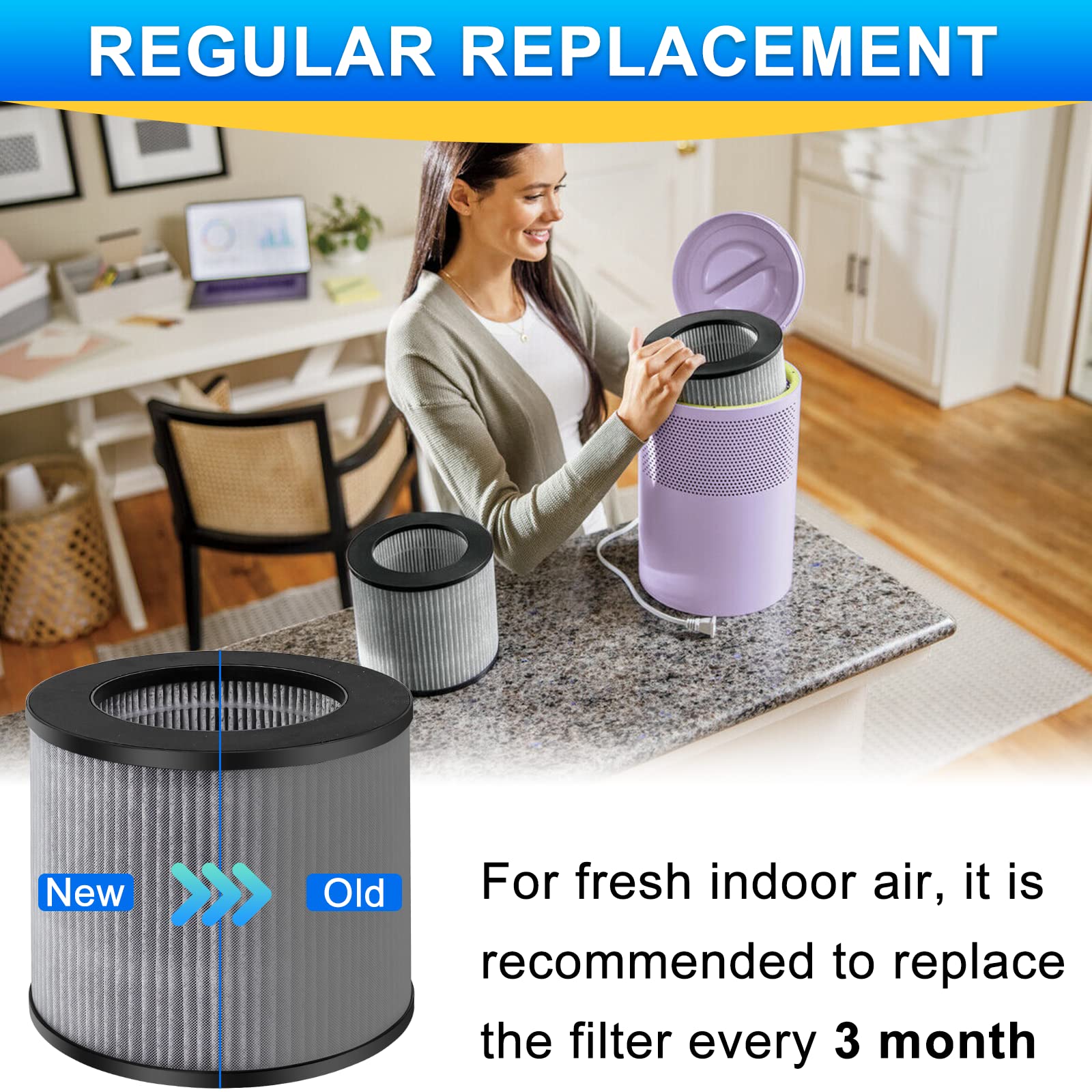 Bissell MYair Replacement Air Filter 2-Pack - Compatible with Models 2780, 2780A, 2780P, 2780B, 27809 & 2801 - HEPA Filter for Bissell MYair Personal Air Purifier - Perfect for Home, Office, and Travel Use
