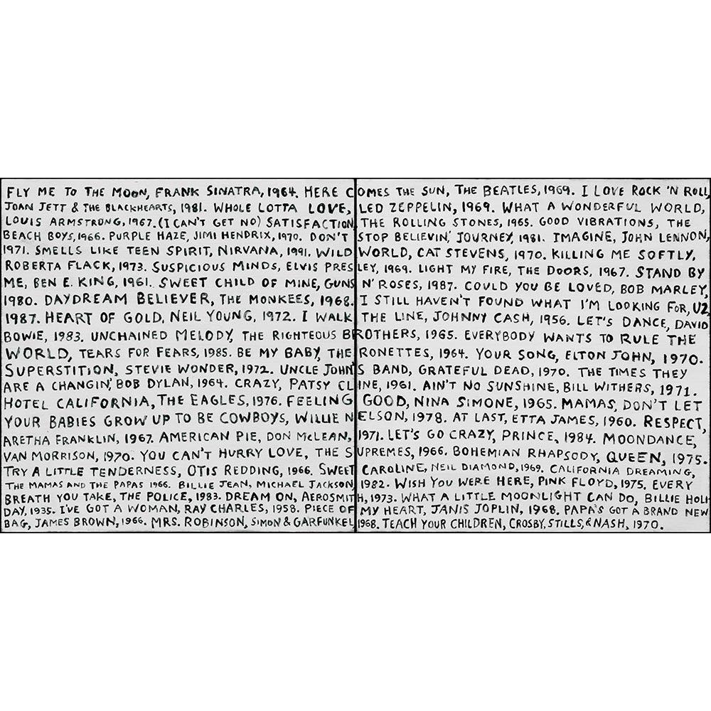 White Playlist Art Print - Modern Wall Decor for Living Room, Bedroom & Office | Music Lover Gift
