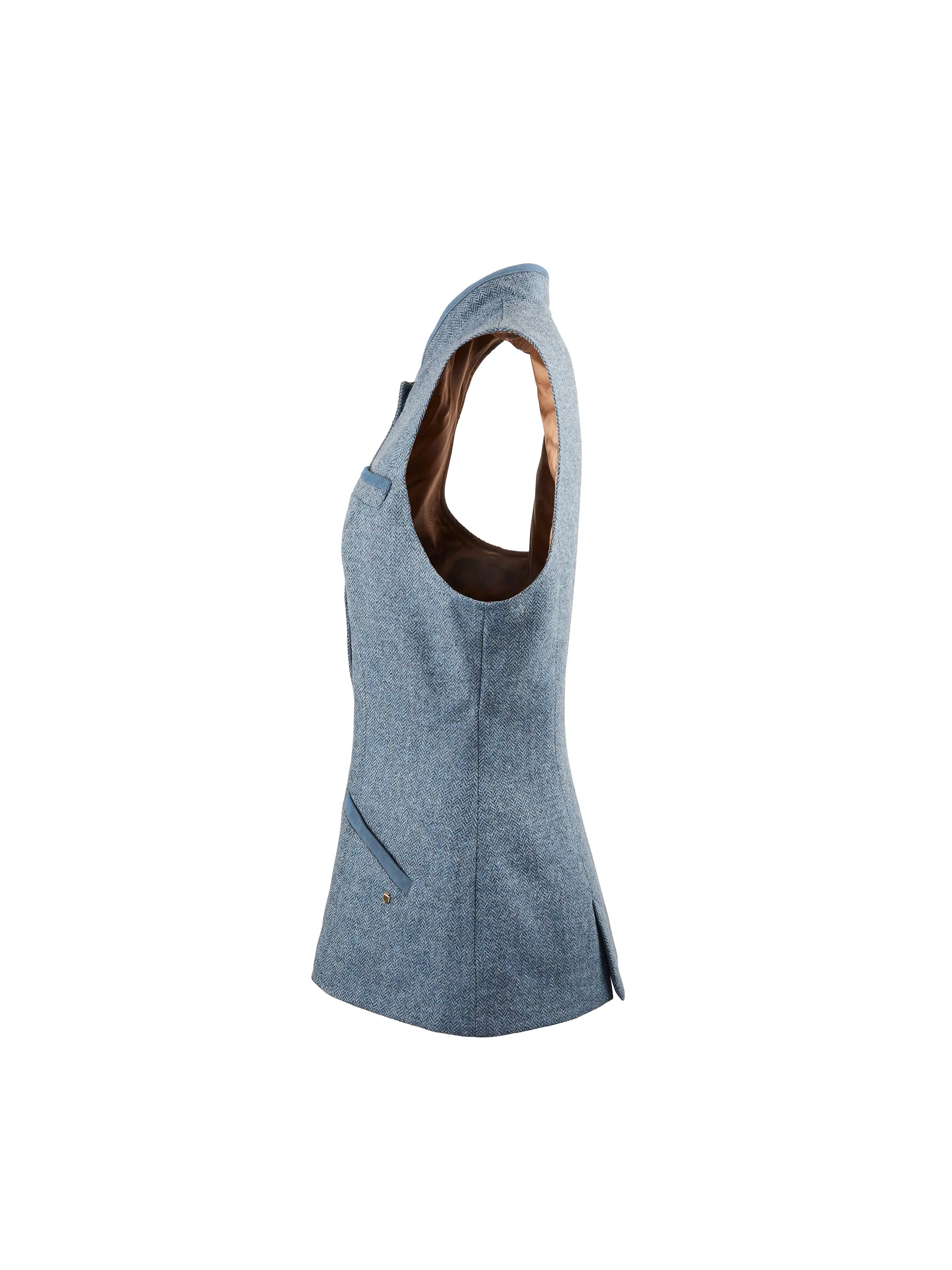Madeline Denim Herringbone Vest for Women - Stylish Casual Gilet Jacket for Fall & Winter Layering | Perfect for Office, Travel, and Outdoor Activities