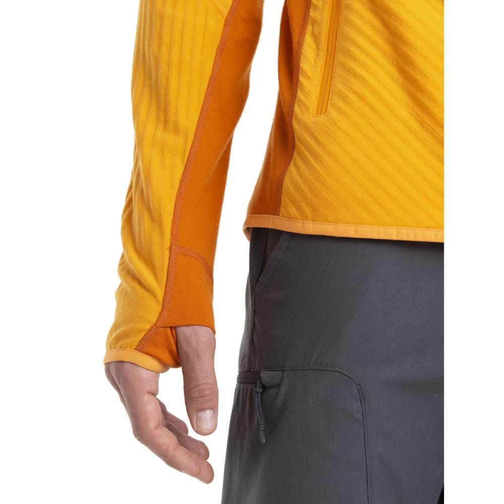 Icebreaker Merino Men's Descender Long Sleeve Full-Zip Hoodie - Warm & Breathable Merino Wool Jacket for Hiking, Camping & Outdoor Adventures