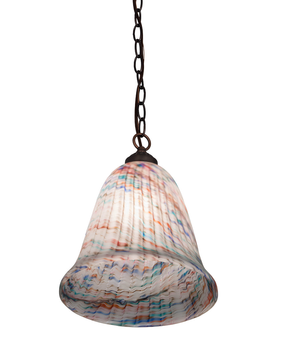 11W Peacock Pate De Verre Pendant Light - Elegant Handcrafted Glass Ceiling Fixture for Dining Room, Bedroom & Living Room Decor