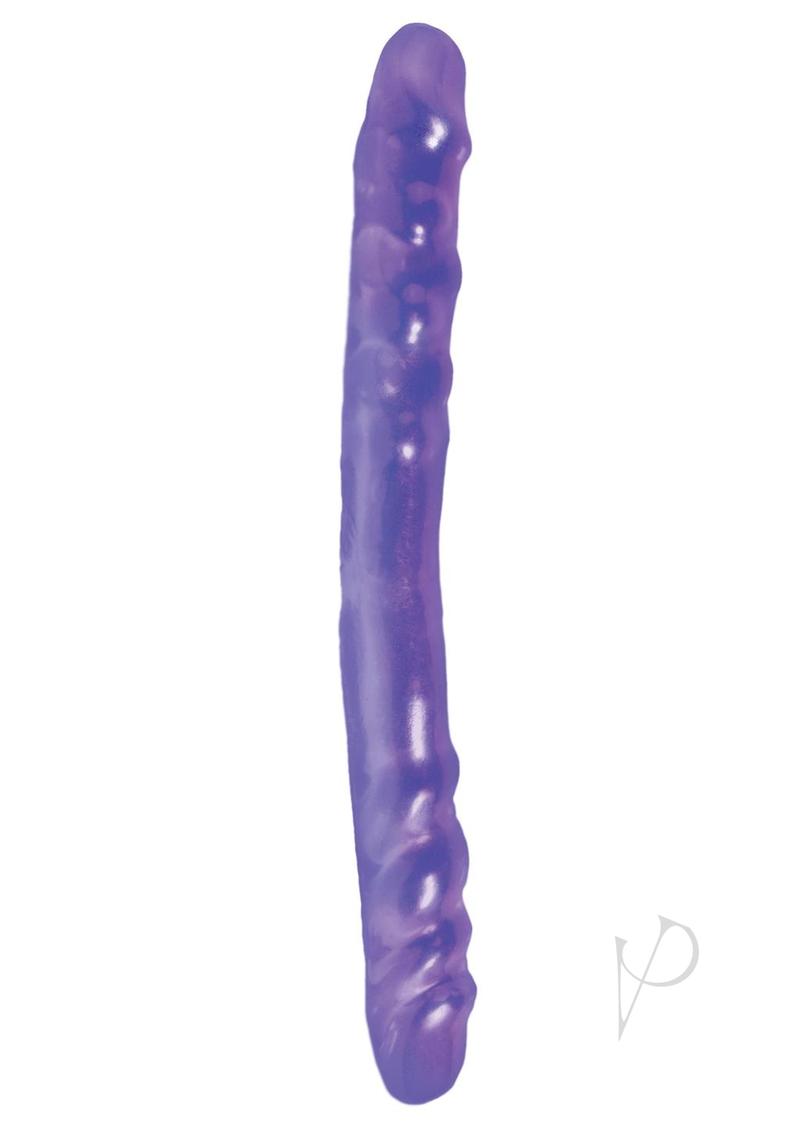 Basix Rubber Works Double Dong 16 Inch Purple - Premium Silicone Adult Toy for Couples & Solo Play