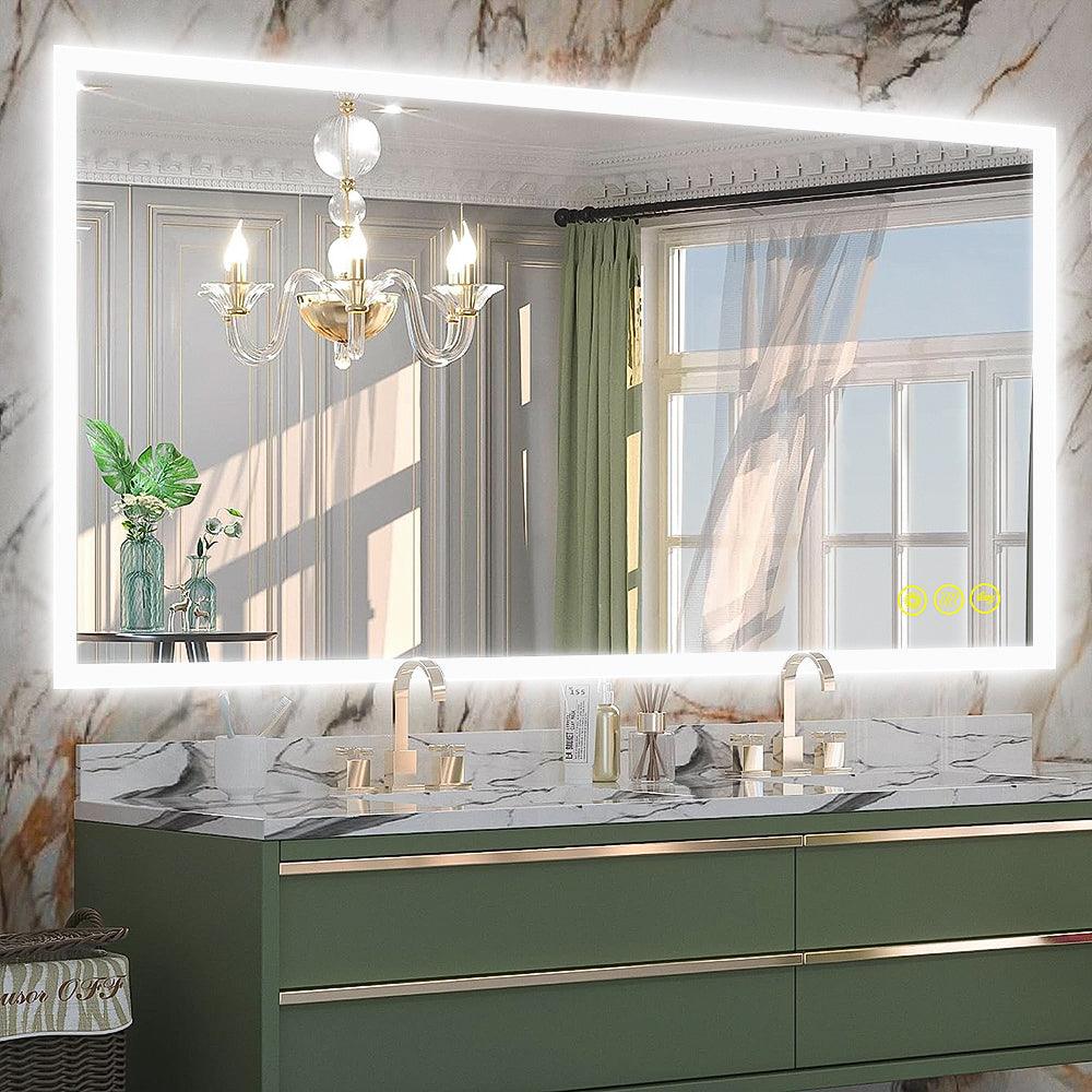 SmartGlow Dimmable LED Frameless Anti-Fog Bathroom Vanity Mirror with Touch Control - Perfect for Makeup, Shaving & Home Decor