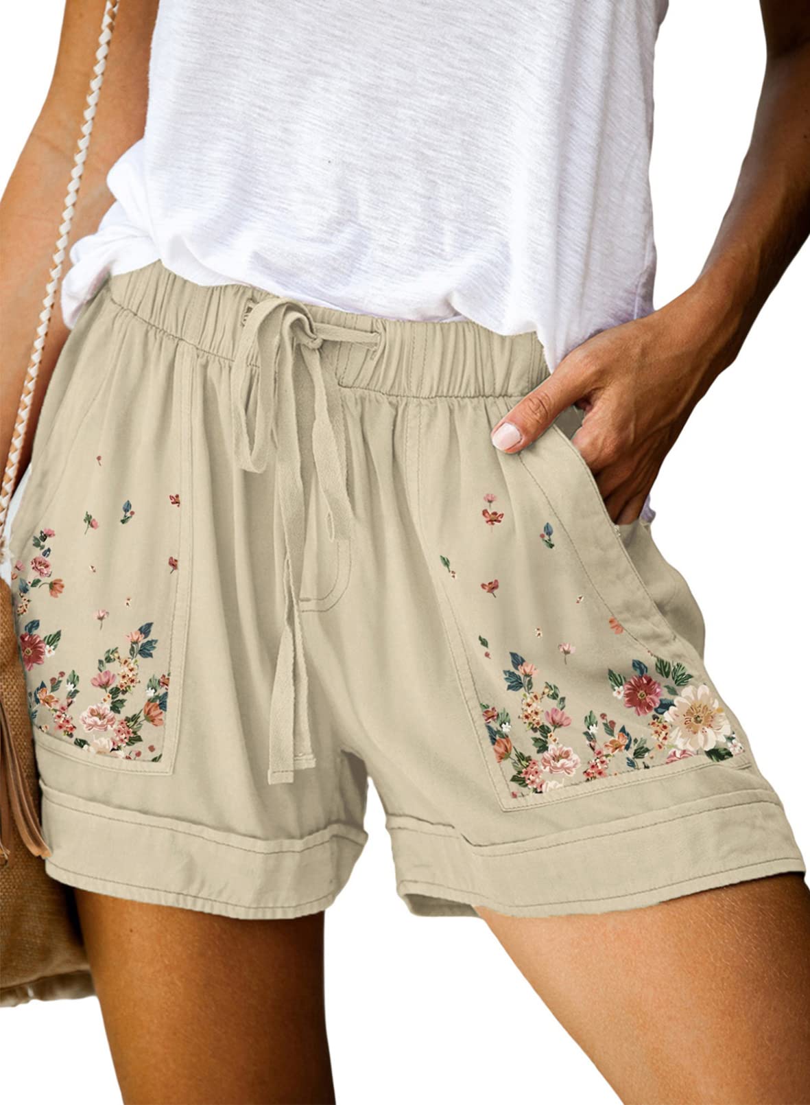 Women's Comfortable Drawstring Casual Shorts with Elastic Waist & Pockets - Perfect for Yoga, Running, Travel & Lounge Wear