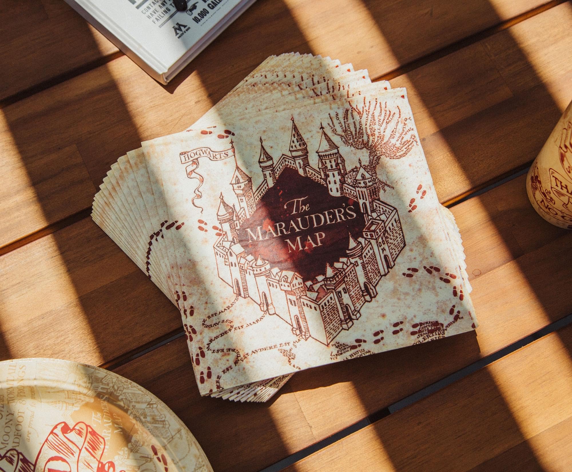Harry Potter Mischief Managed Party Tableware Set - 60 Piece Paper Plates, Cups & Napkins for Birthday Parties, Movie Nights & Themed Events - Yellow