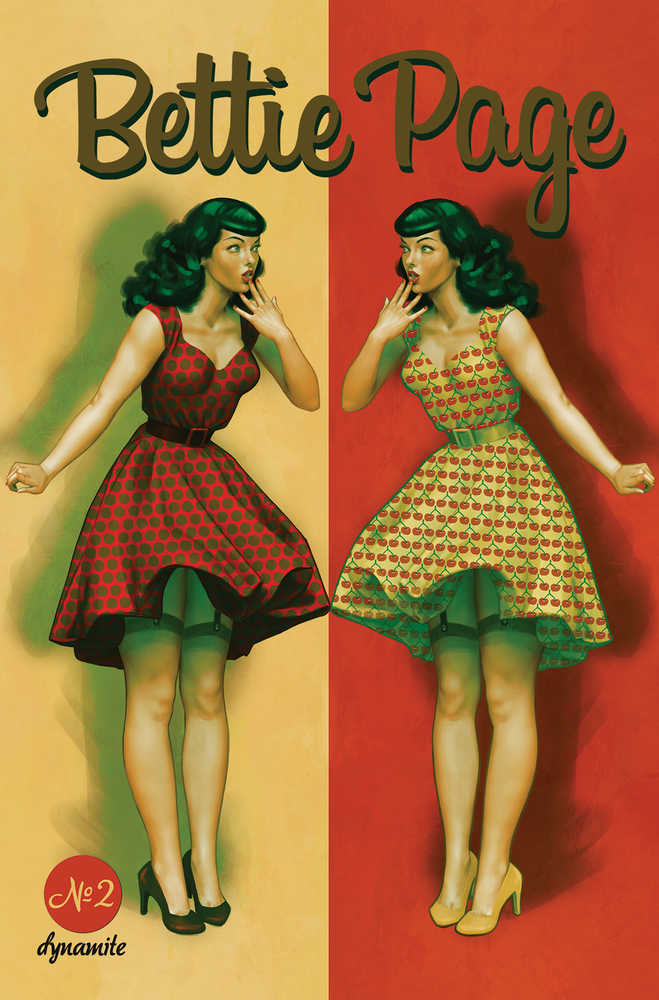 Bettie Page #2 Cover C Puebla Pinup Art Print - Vintage Retro Wall Decor for Home, Office & Man Cave