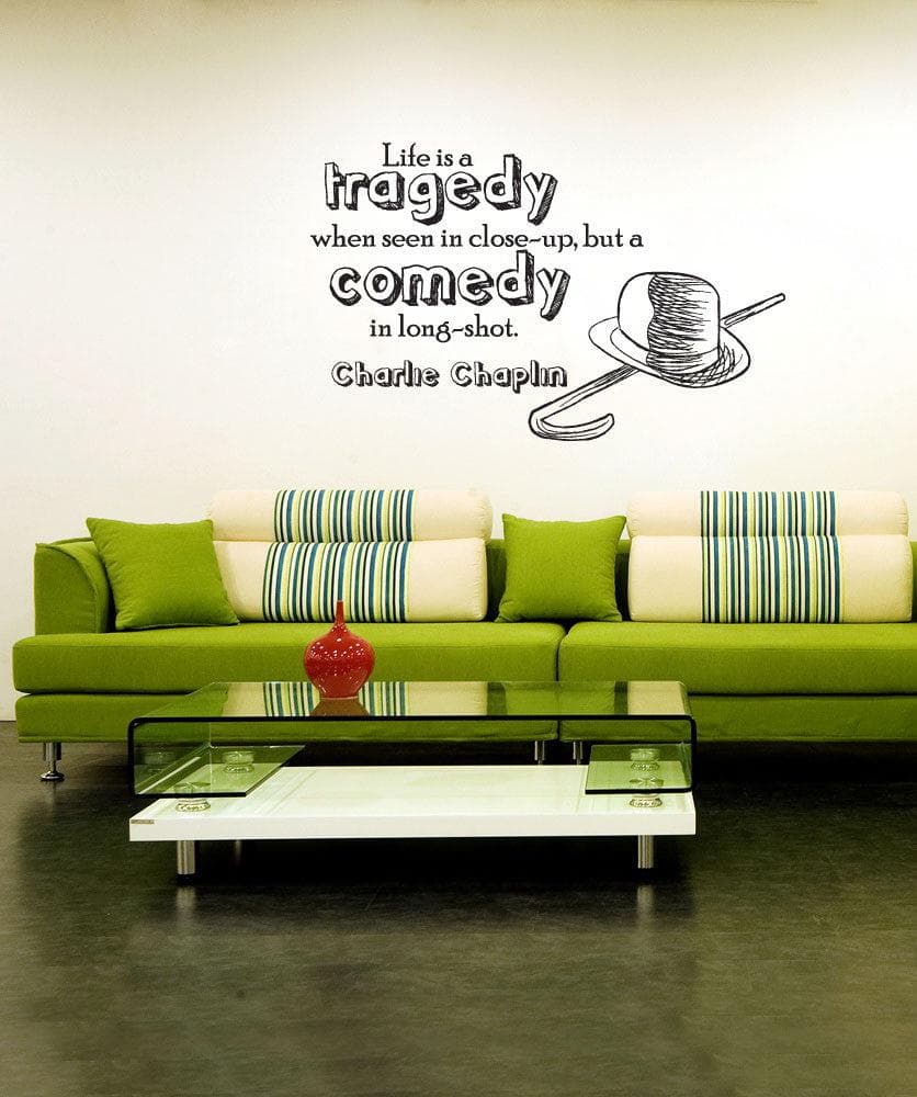 Charlie Chaplin Life Vinyl Wall Decal Sticker - Removable Home Decor for Living Room, Bedroom & Office - Classic Movie Art for Film Lovers