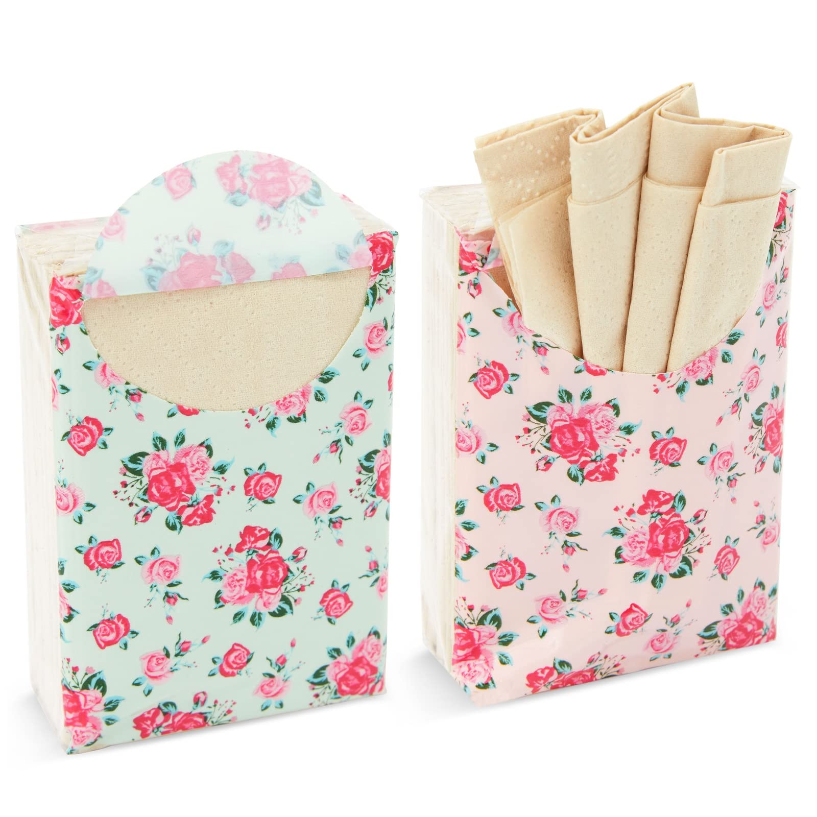 72 Pack Floral Printed Pocket Tissues | Bulk Travel Size Personal Facial Tissues for Women, On-the-Go, Purse, Car & Emergency Use