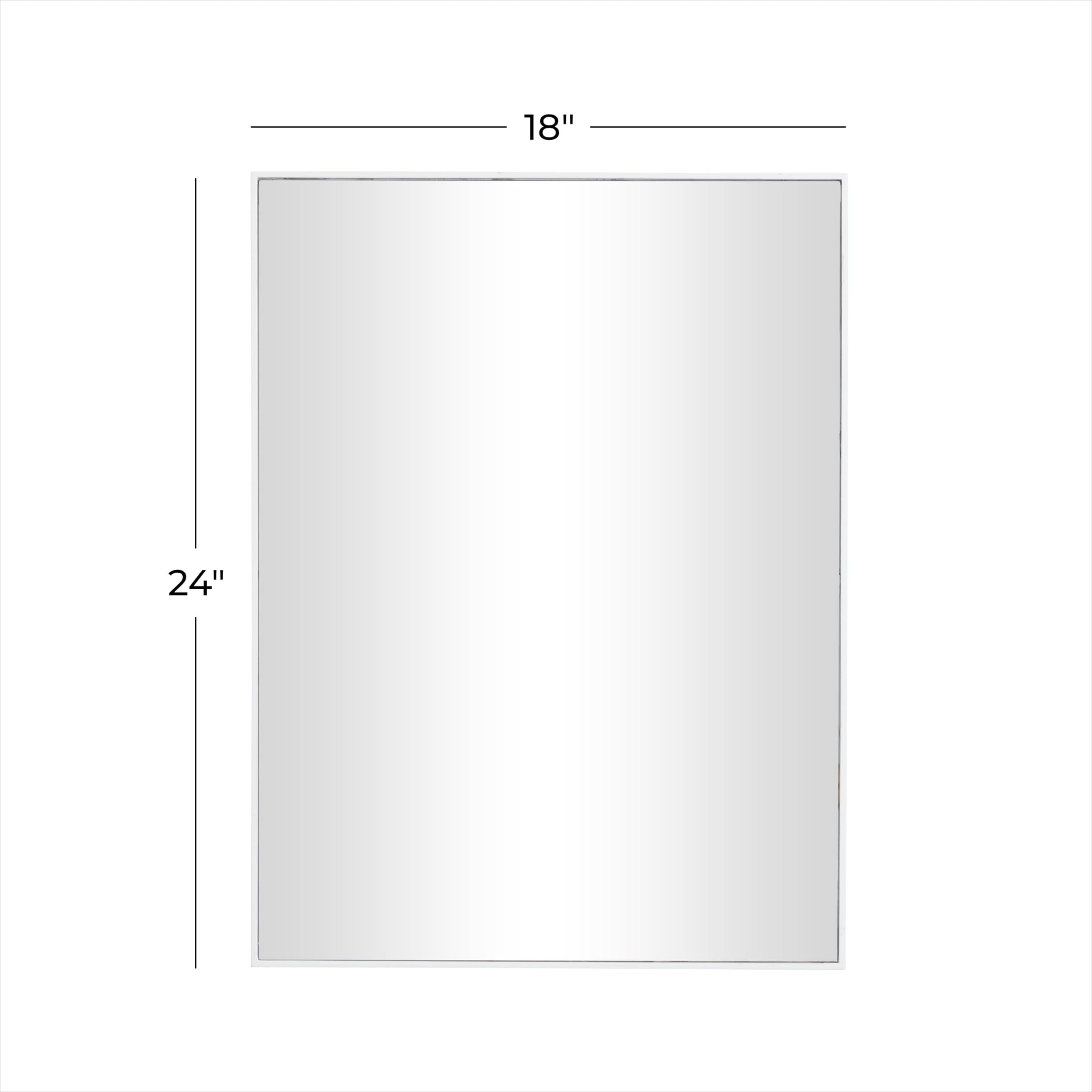 Deco 79 White Wooden Wall Mirror 18x24 Inches - Thin Frame Entryway Mirror for Hallway, Living Room & Bedroom - Modern Home Decor & Functional Wall Mounted Mirror