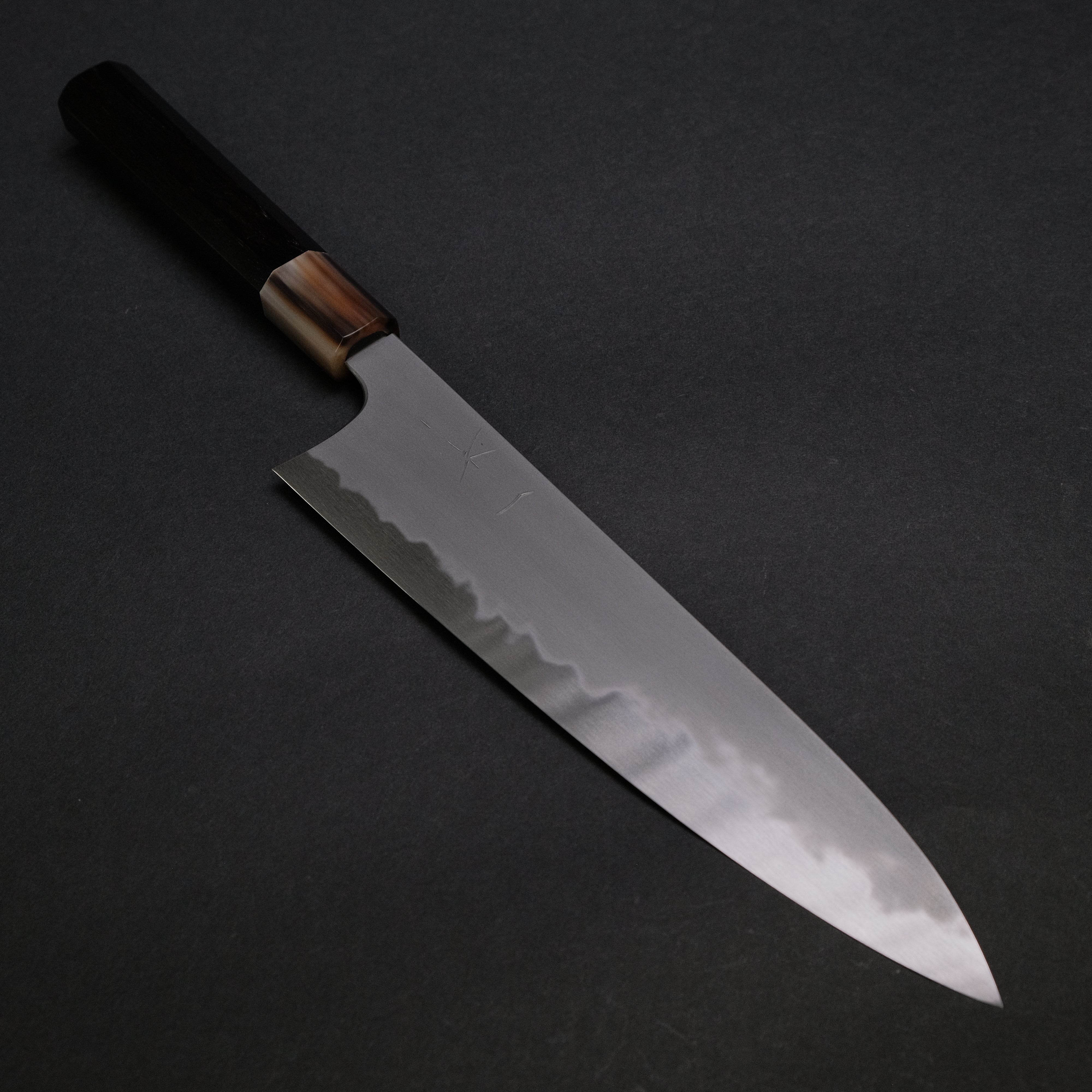 Hitohira Tanaka Yohei Blue #1 Kasumi Gyuto 240mm Japanese Chef Knife with Ebony Handle - Professional Kitchen Knife for Sushi, Meat Cutting & Precision Cooking