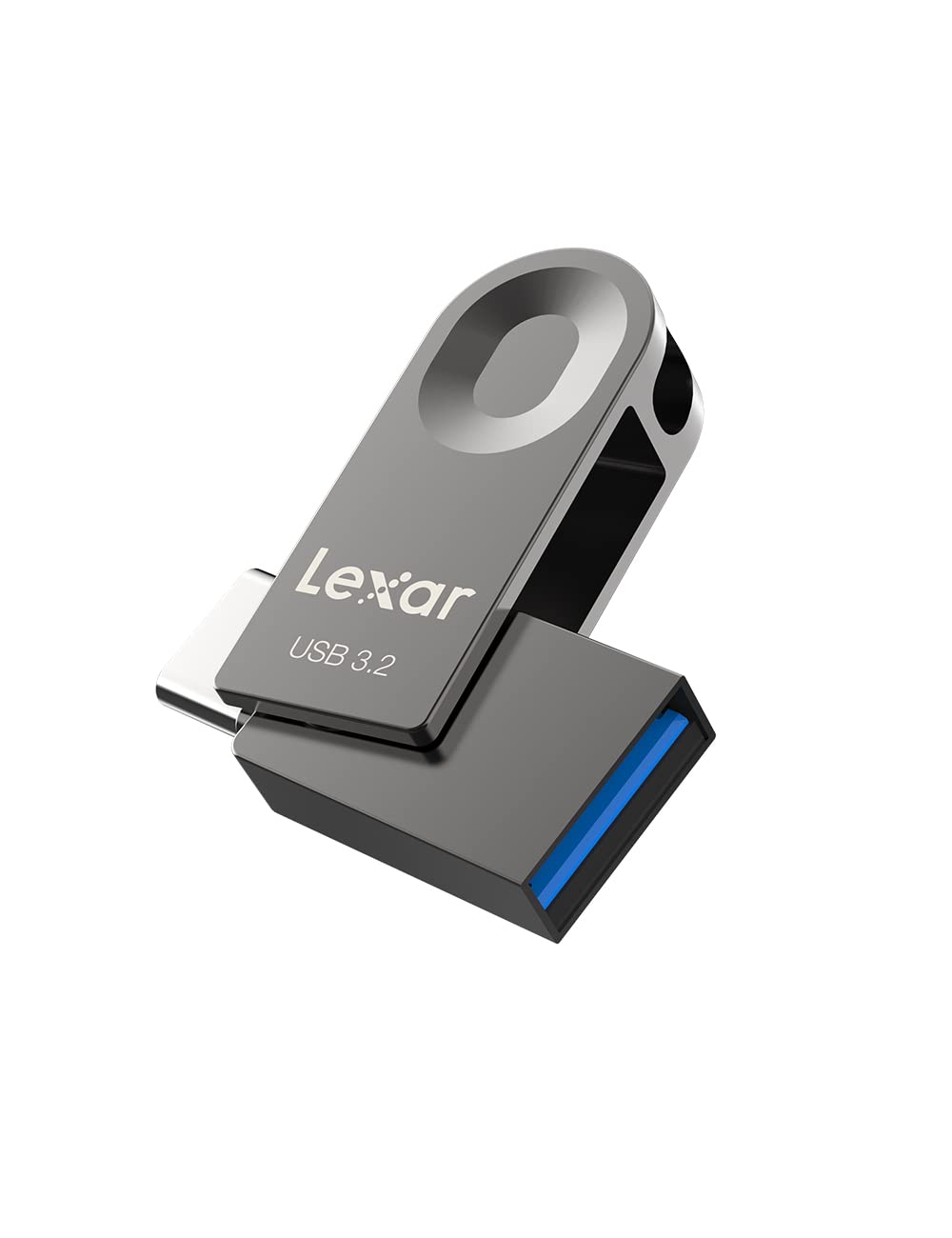 Lexar 64GB USB 3.2 Flash Drive with Dual USB-A & Type-C Ports - High-Speed 100MB/s OTG Thumb Drive for Android, iPhone, iPad, Laptop & PC - Portable Swivel Design for Work, School & Travel Data Storage