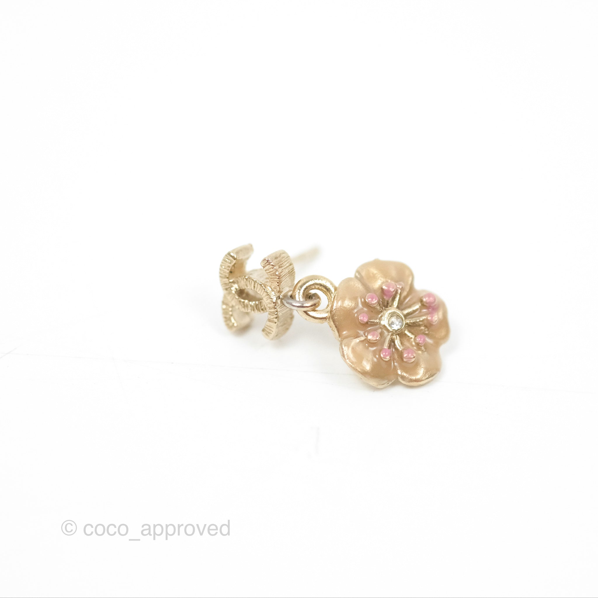 Chanel CC Camellia Drop Earrings - Gold Tone 13C - Luxury Fashion Jewelry for Women | Perfect for Parties, Weddings & Special Occasions