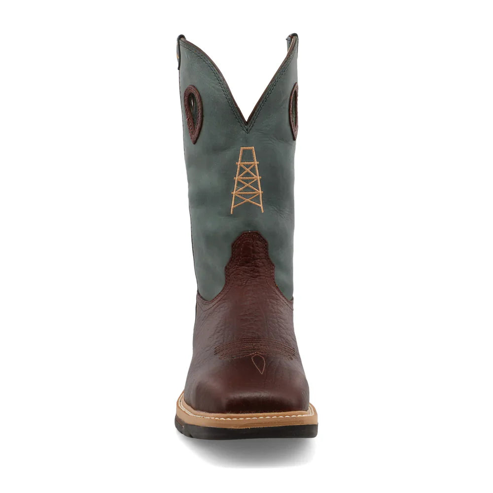 Men's 12 Inch Western Work Boots - Durable Leather Cowboy Boots for Ranch Work & Outdoor Activities | Perfect for Rodeo, Construction & Country Style Fashion