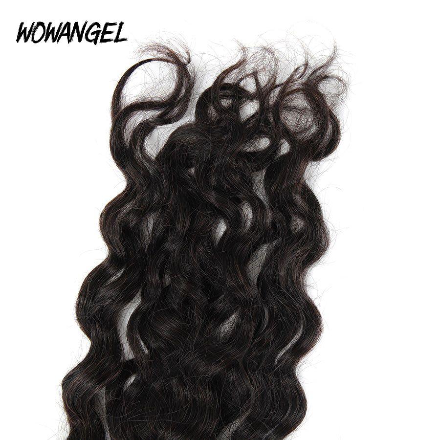 WOWANGEL Tape in Hair Extensions - Natural Black Human Hair, 40pcs 100g, Nature Wave for Volume & Length - Perfect for Daily Wear, Parties & Special Occasions