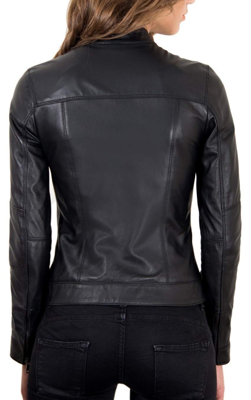 KYZER KRAFT Women's Genuine Lambskin Leather Jacket - Stylish Bomber Motorcycle Biker Jacket for Women | Perfect for Riding, Casual Outfits & Night Out
