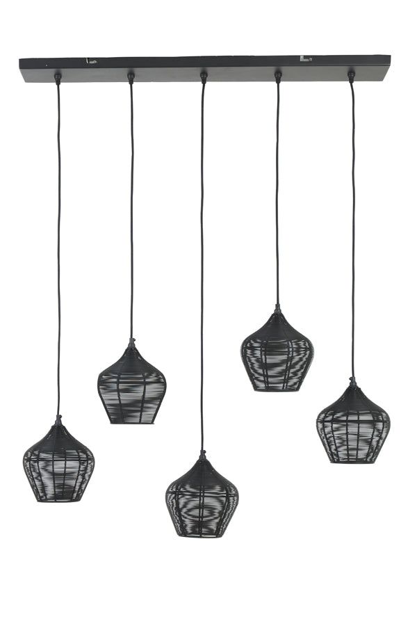 Alvaro 5/10Lt Vintage Hanging Lamp - Antique Bronze & Matte Black Finish | Perfect for Dining Room, Living Room & Bedroom Lighting