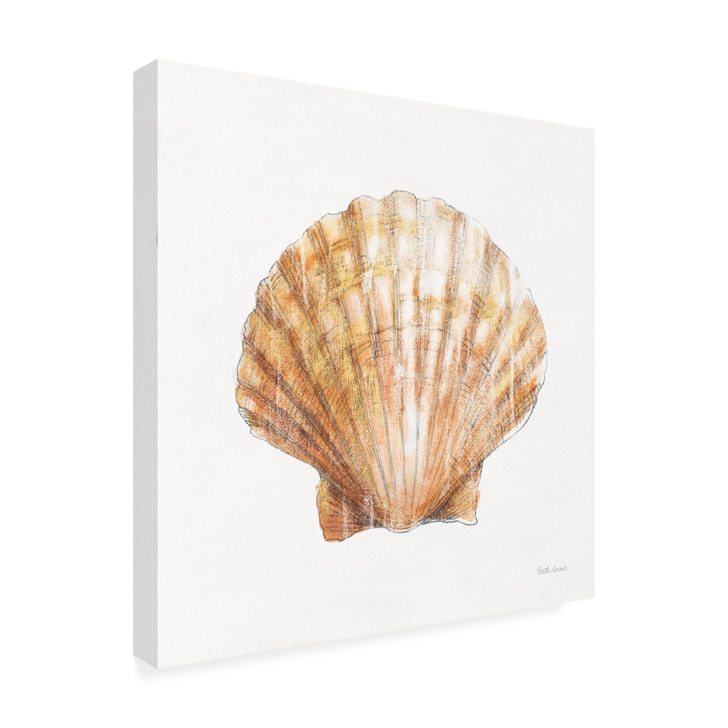 Beth Grove 'Golden Treasures VIII on White' Canvas Wall Art Print - Elegant Home Decor for Living Room, Bedroom & Office