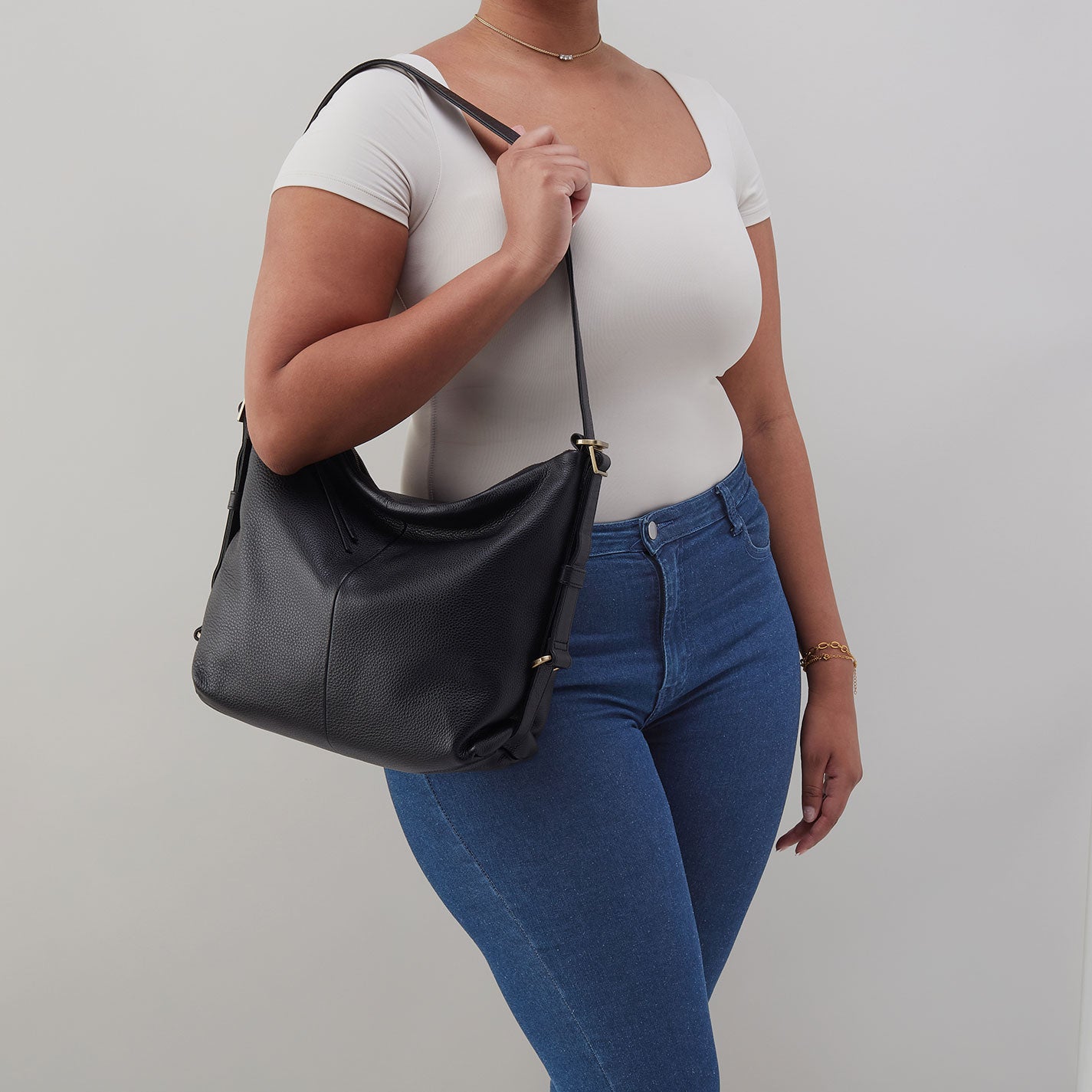 Emily Convertible Backpack in Pebbled Leather - Stylish Black Women's Shoulder Bag & Tote for Work, Travel & Daily Use