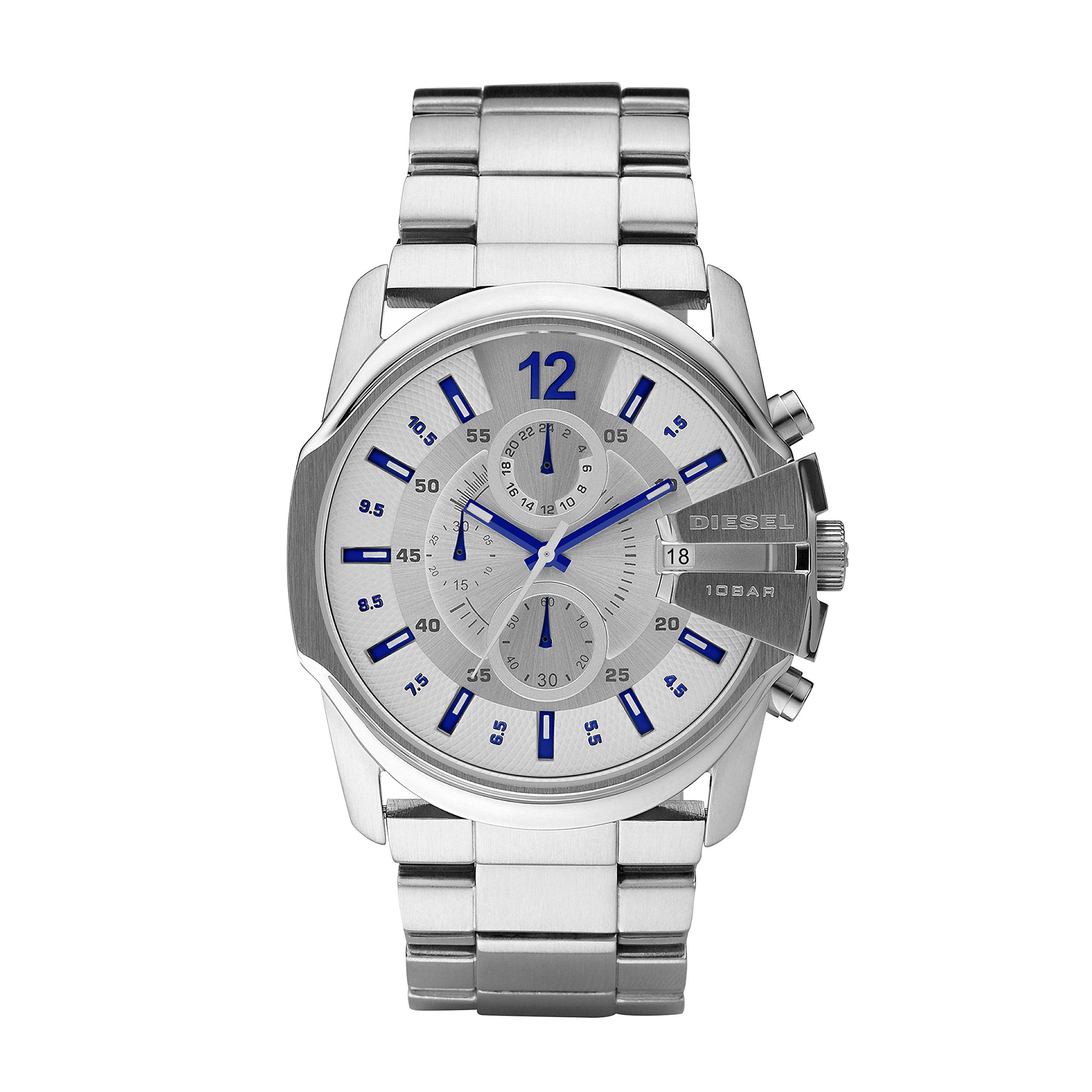 Diesel Men's Master Chief Stainless Steel Quartz Watch - Waterproof Casual & Dress Watch for Business, Dating & Outdoor Activities