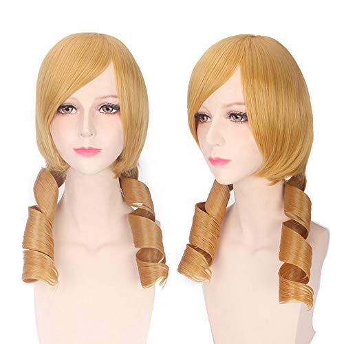 Golden Curly Anime Cosplay Wig - Asami Small Round Ba Magic Girl Style for Everyday & Parties | Perfect for Halloween, Cosplay, Themed Events & Costume Parties