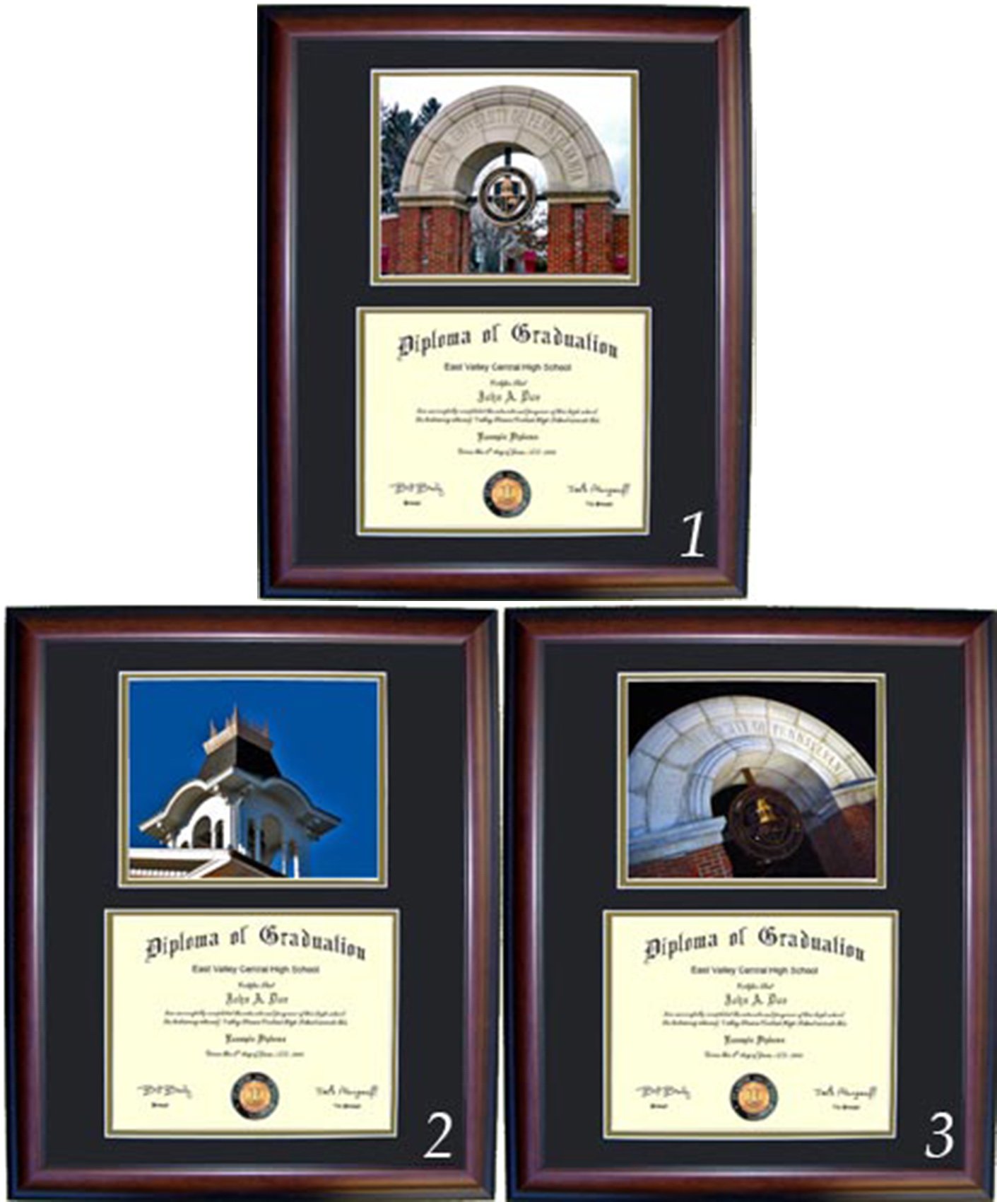 IUP Diploma Frame with Photo Display - Elegant Cherry Wood Graduation Certificate Holder - Perfect for Graduation Gifts, Office Decor & Wall Display