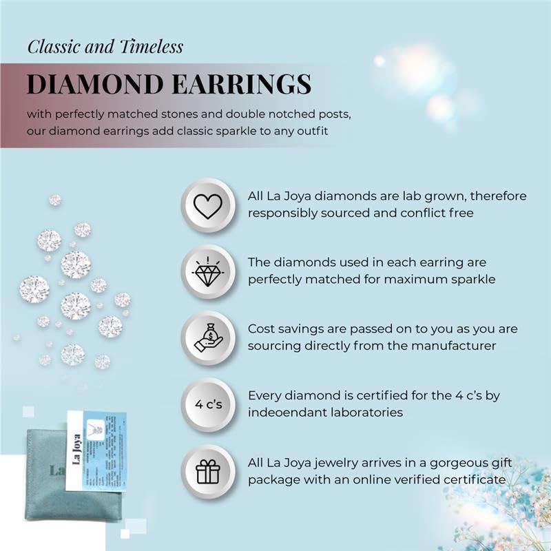 3/4-2 CT. TW. Lab Grown Diamond Hoop Earrings for Women | Sparkling 925 Sterling Silver | Perfect Gift for Her | Elegant Everyday & Special Occasion Jewelry