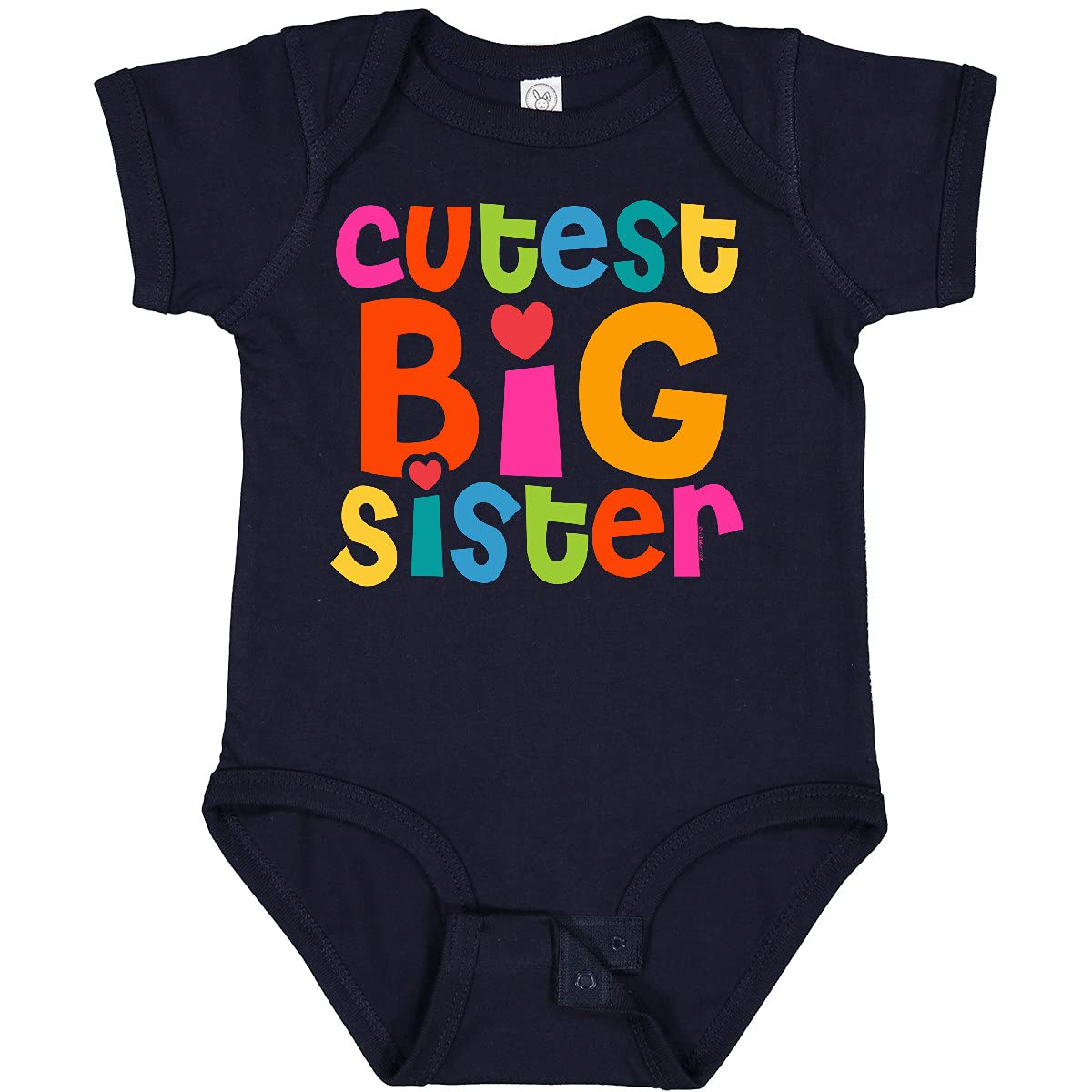 Inktastic Cutest Big Sister Baby Bodysuit - Soft Cotton Onesie for Newborn & Infant - Perfect Sibling Gift for Big Sister Announcement & Family Photos