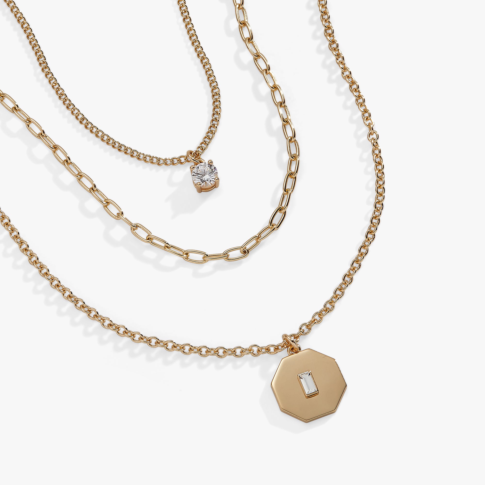 Elegant Crystal & Chain Layered Necklace for Women - Dainty Layering Jewelry for Everyday Wear, Date Night & Special Occasions