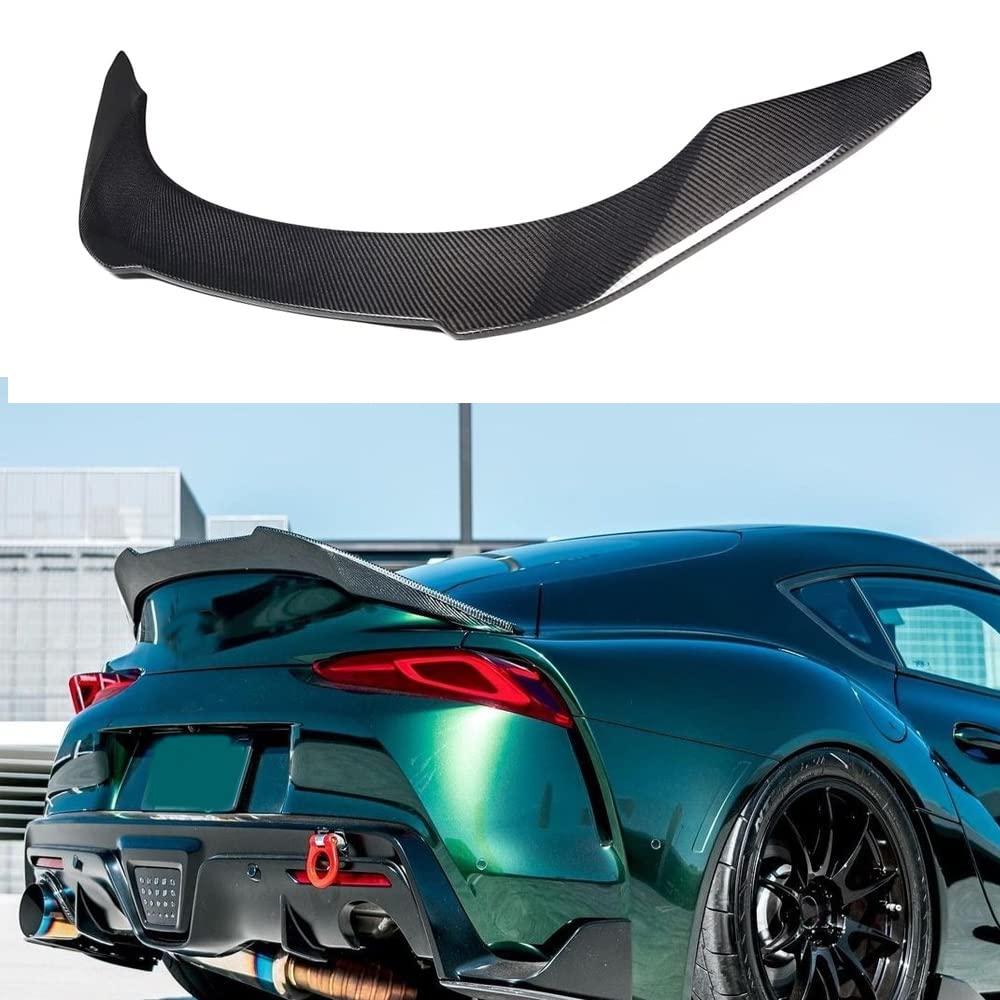 Premium Real Carbon Fiber Trunk Spoiler for 2019-2021 Toyota Supra A90 Coupe - High-Performance Rear Wing - Enhances Aerodynamics & Sporty Style for Racing & Street Driving