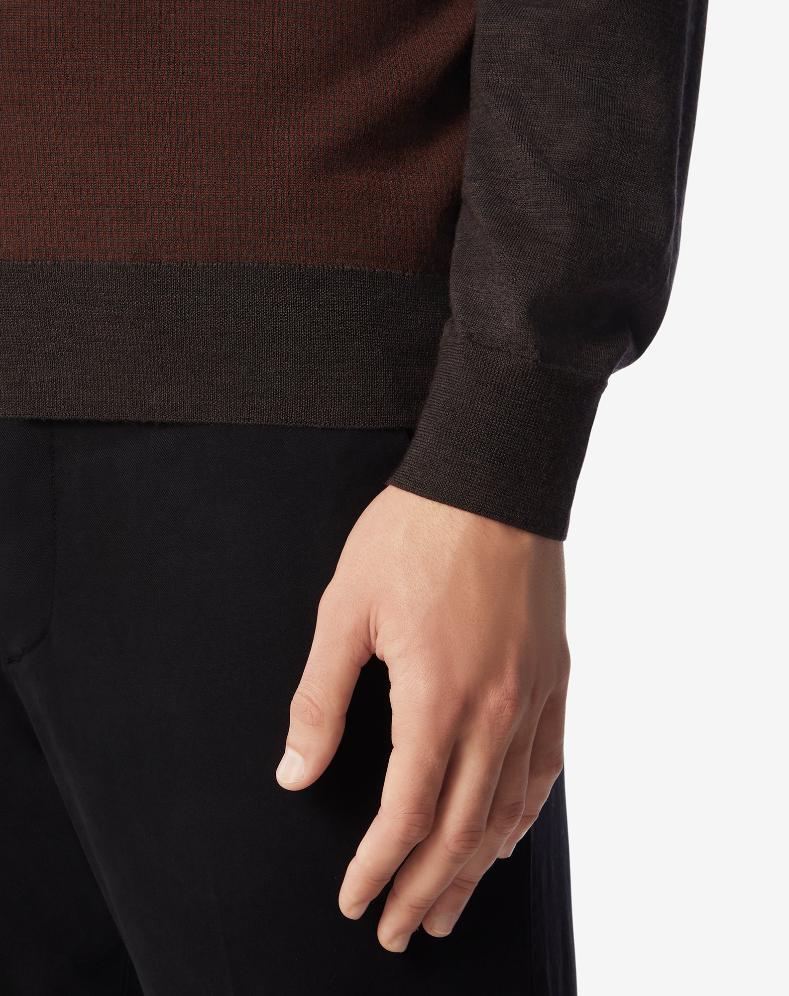 Corneliani Men's Merino Wool Zip-Up Polo Shirt in Brown - Perfect for Casual Outings & Business Casual Wear