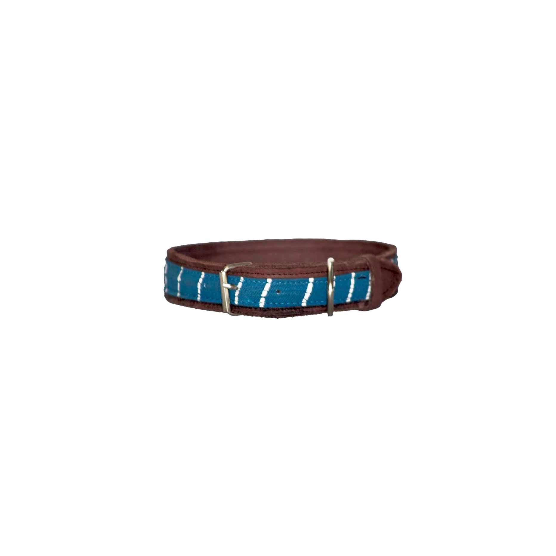 Premium Genuine Leather Dog Collar - Kuba Blues Collection | Durable & Stylish Pet Collar for Small Medium Large Dogs | Perfect for Daily Walks, Training & Outdoor Adventures